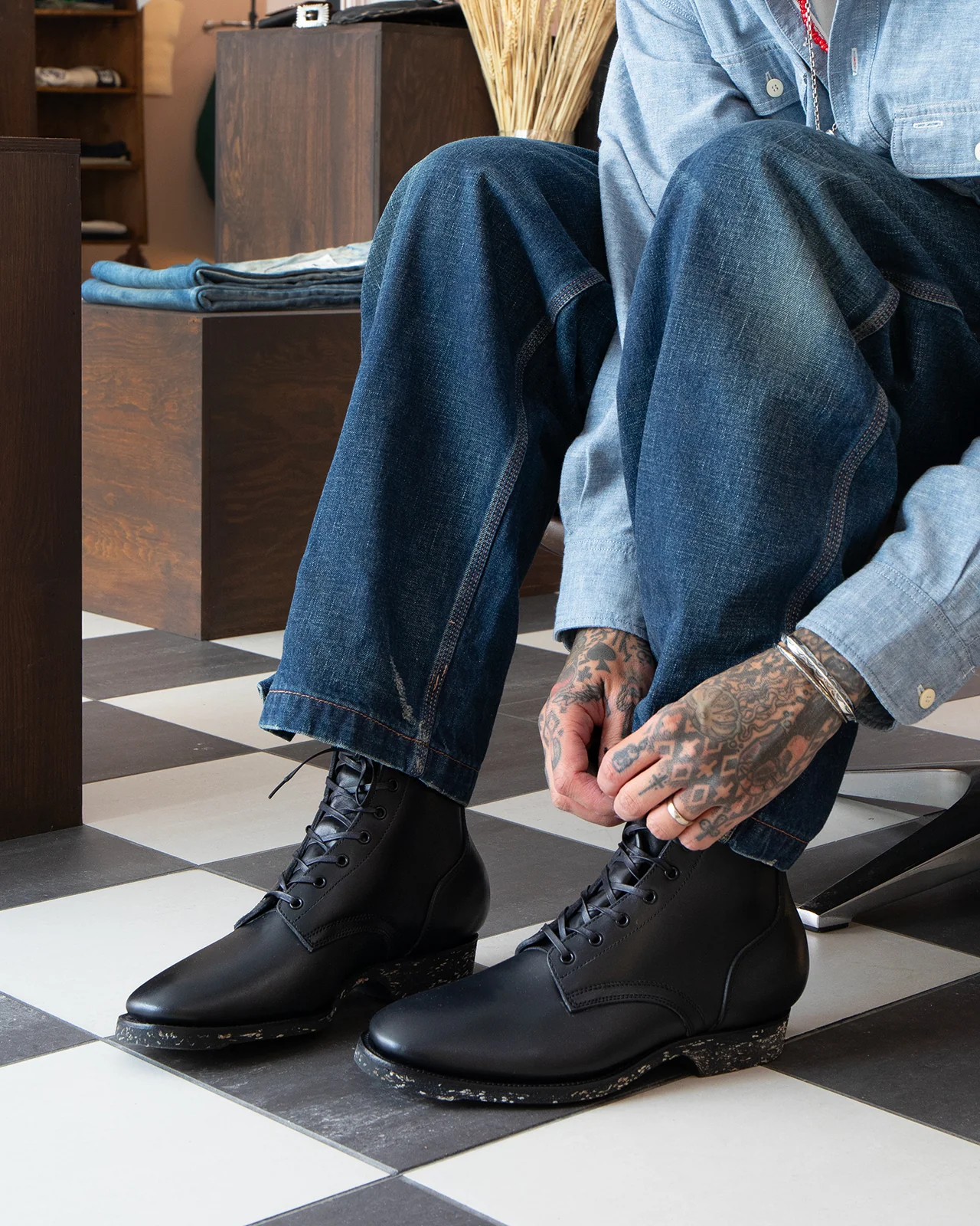 Clinch Yeager Boots, CN-S Soft-Toe, Gustave Cowhide, Black - Image 3