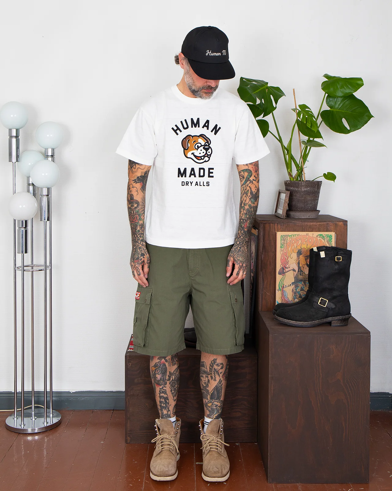 Human Made 5 Panel Twill Cap, Navy - Image 4