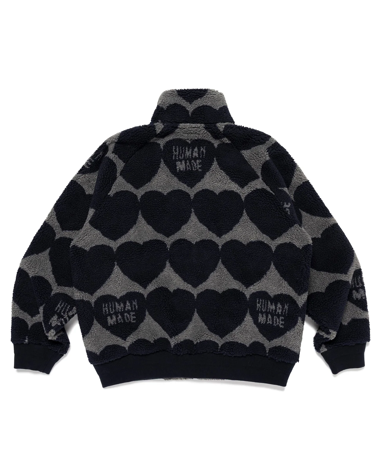 Human Made Heart Fleece Jacket, Navy - Image 3
