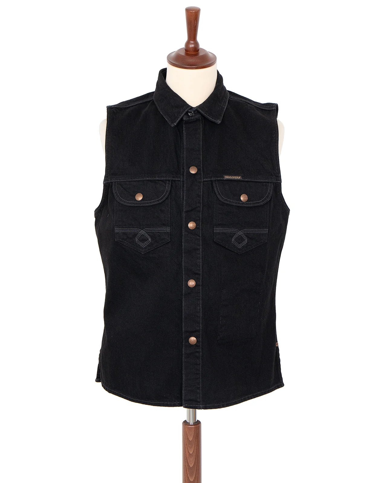 Indigofera Blaze Vest, Gunpowder Rinse