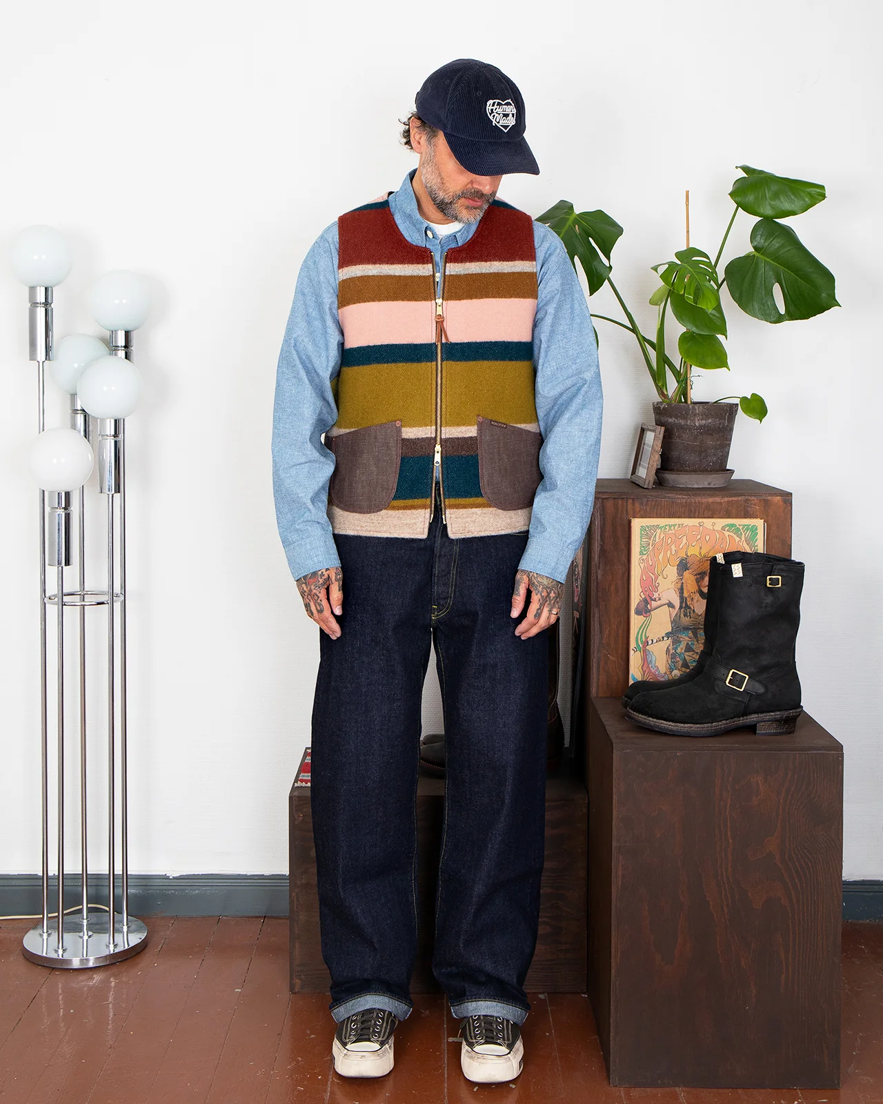 Indigofera Catskill Vest, Striped Wool Blanket - Image 2