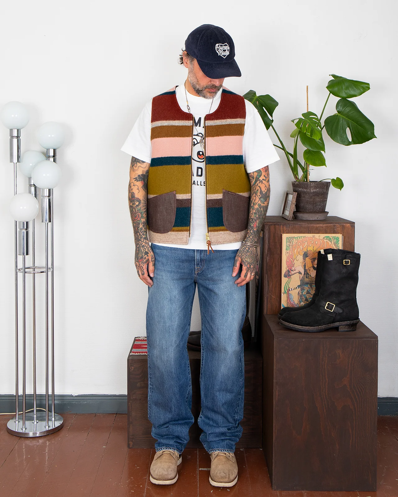 Indigofera Catskill Vest, Striped Wool Blanket - Image 6