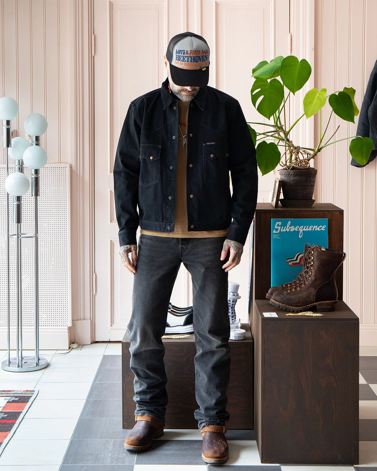 Indigofera Cooper Shirt, Soot Black Denim - Image 2