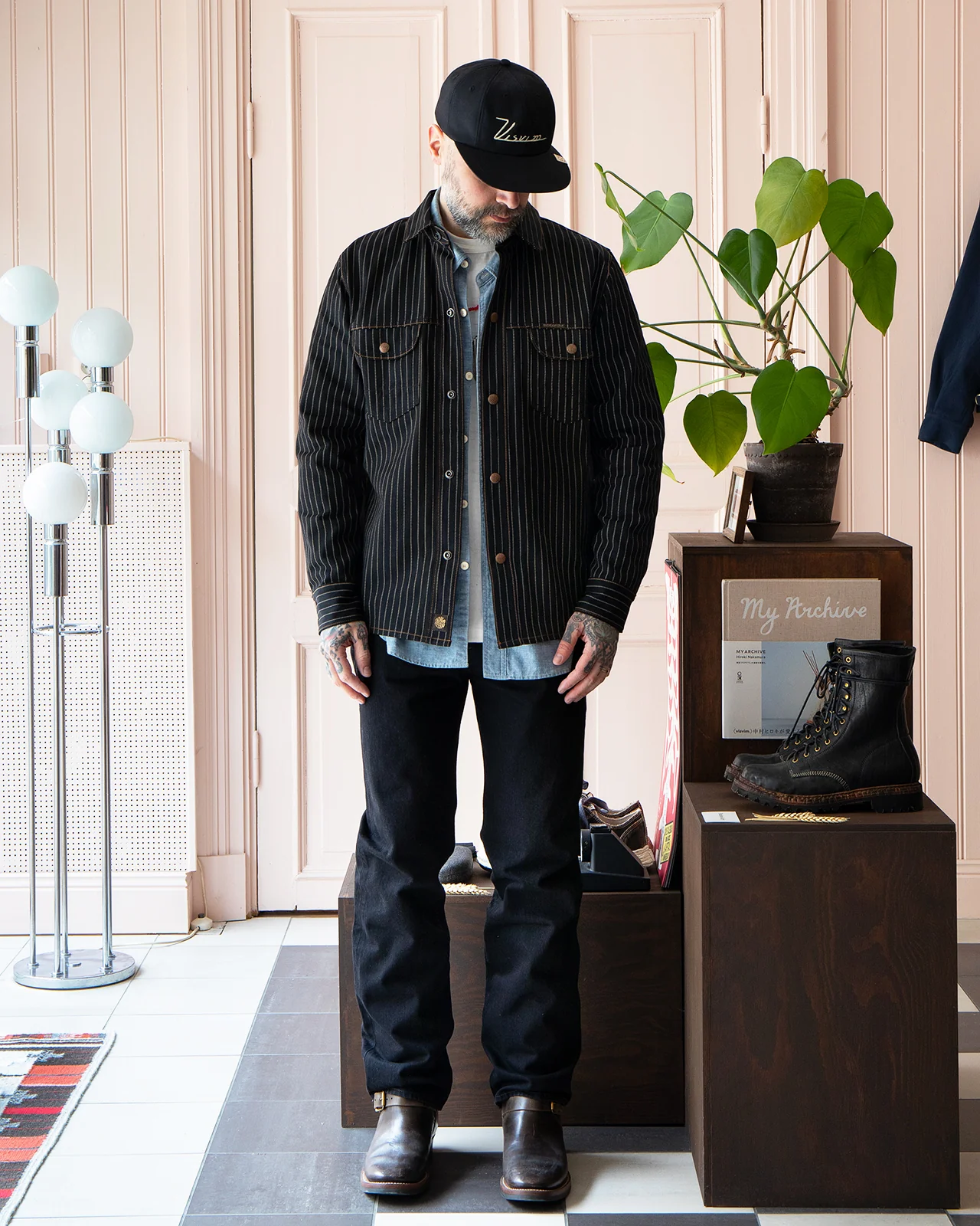 Indigofera Copeland Jacket, Black Wabash Selvage - Image 2