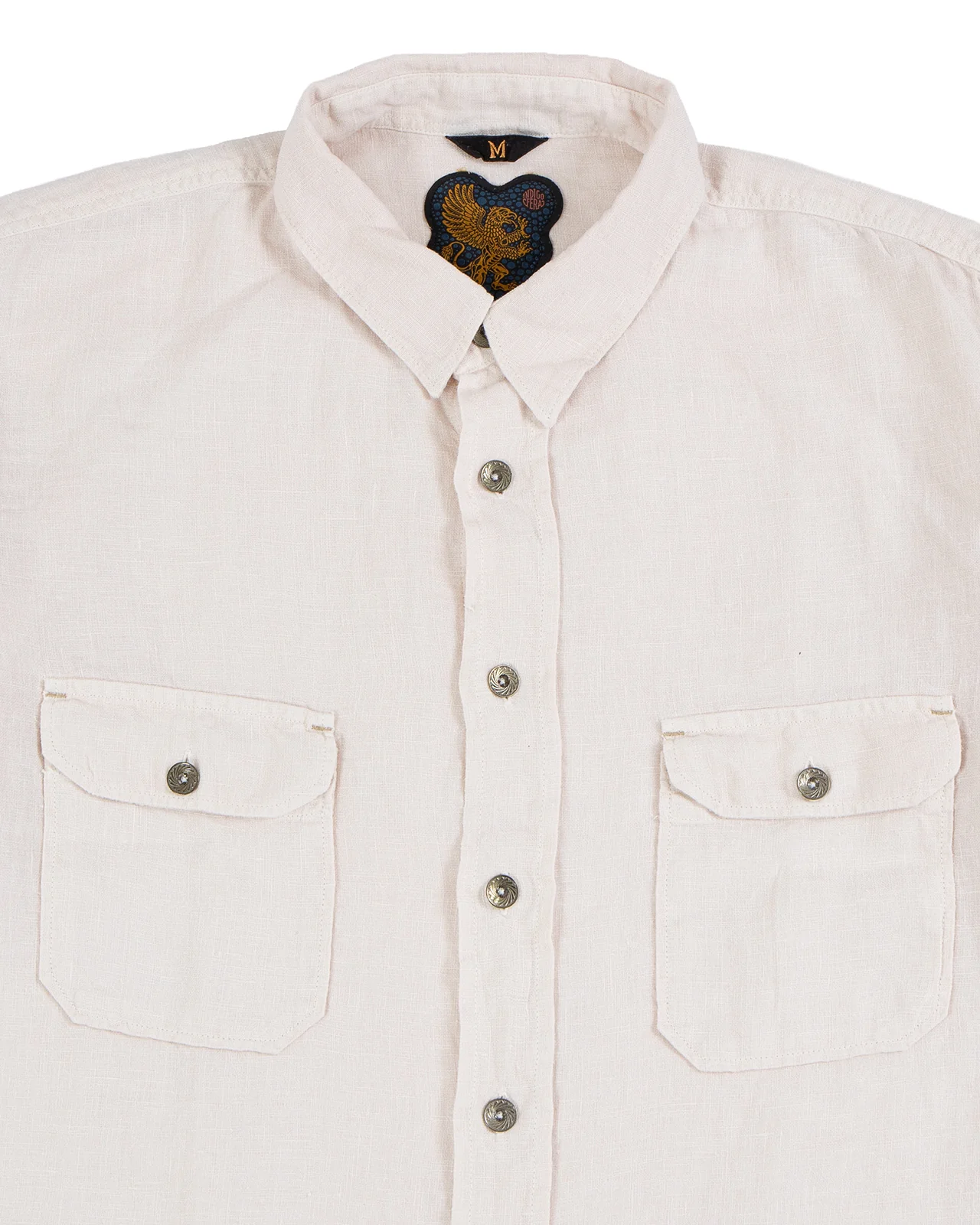 Indigofera Delray Shirt, Linen Canvas, Broken White - Image 3
