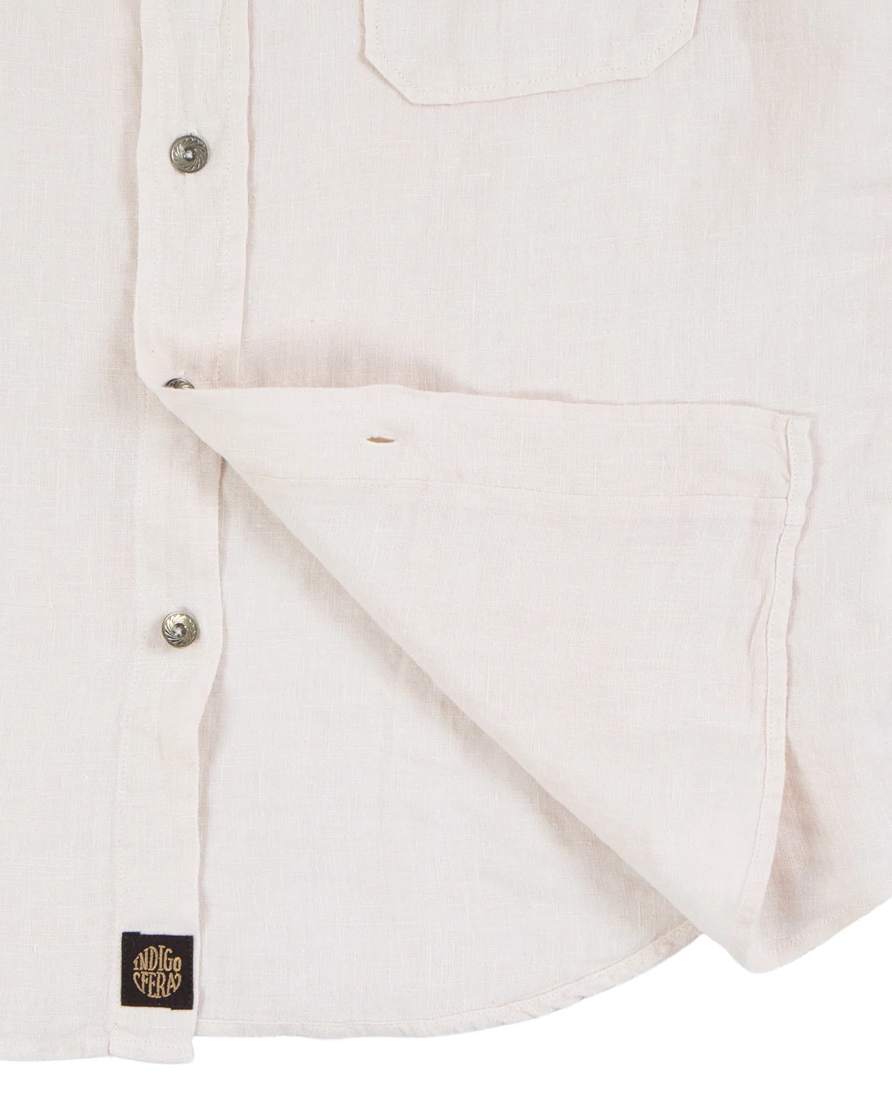 Indigofera Delray Shirt, Linen Canvas, Broken White - Image 4