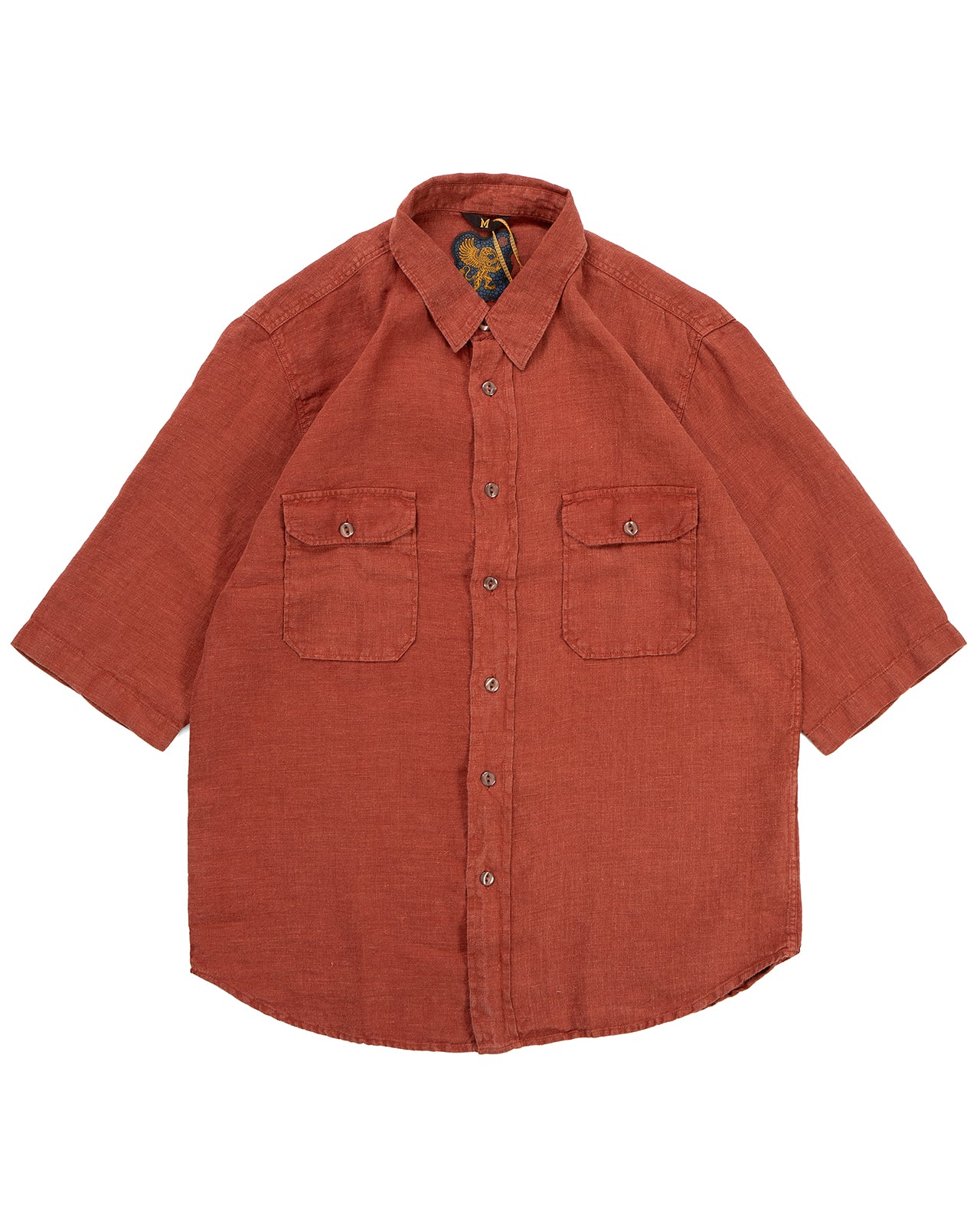 Indigofera Delray Shirt, Linen Canvas, Rust