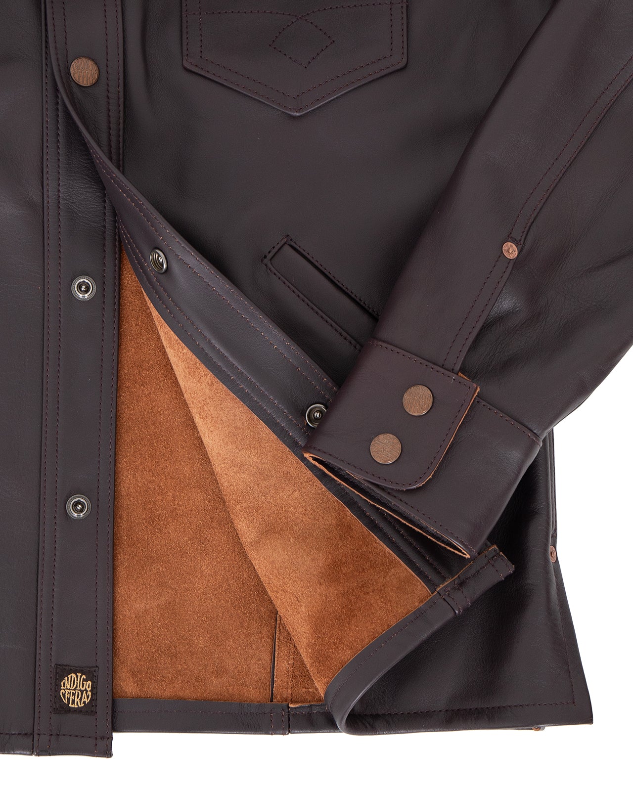 Indigofera Eagle Rising Leather Jacket, Dark Burgundy Tea Core - Image 4