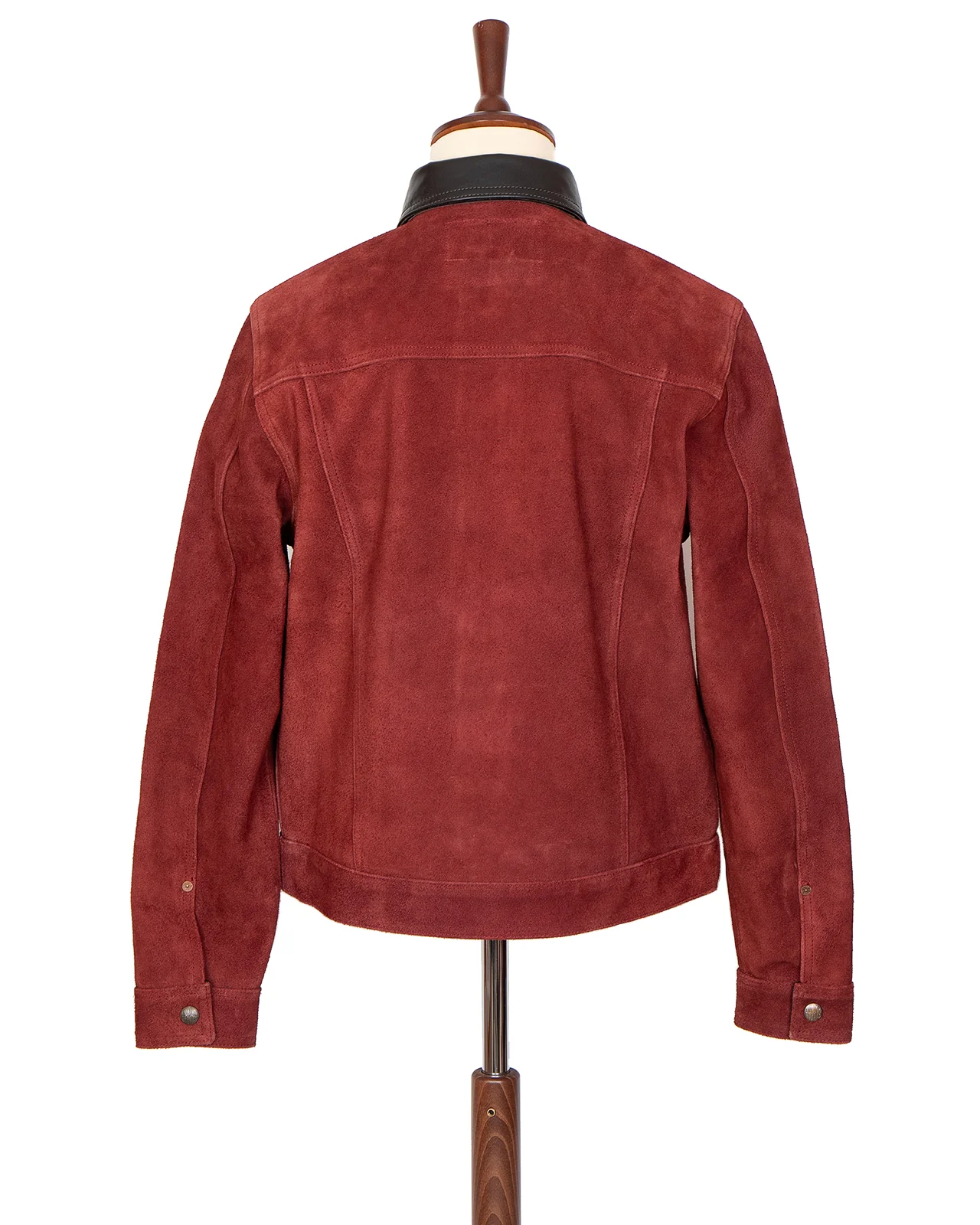 Indigofera Fargo Quarter Leather Jacket, Roughout Wine - Image 5