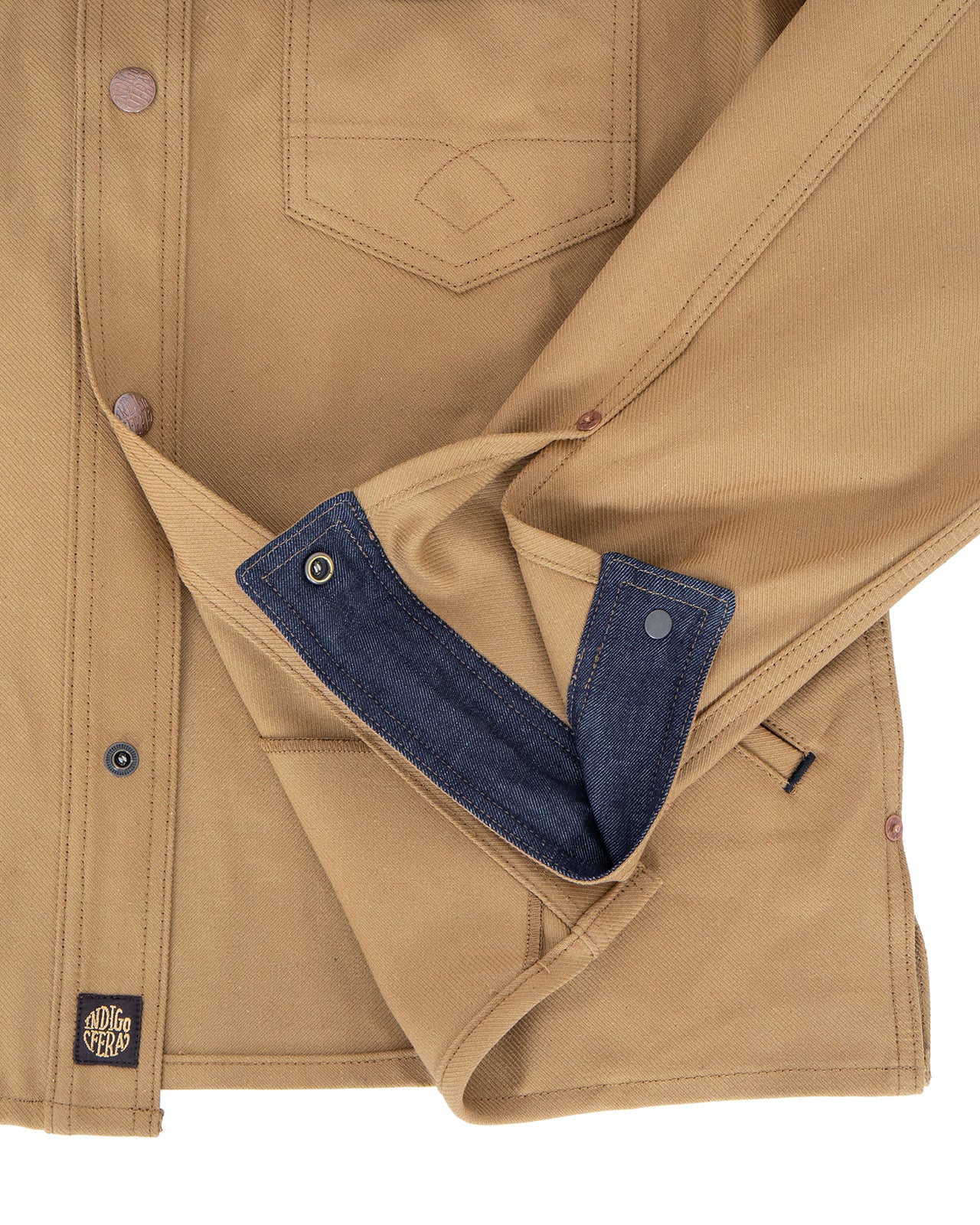 Indigofera Fargo Trucker Jacket, Military Serge - Image 4