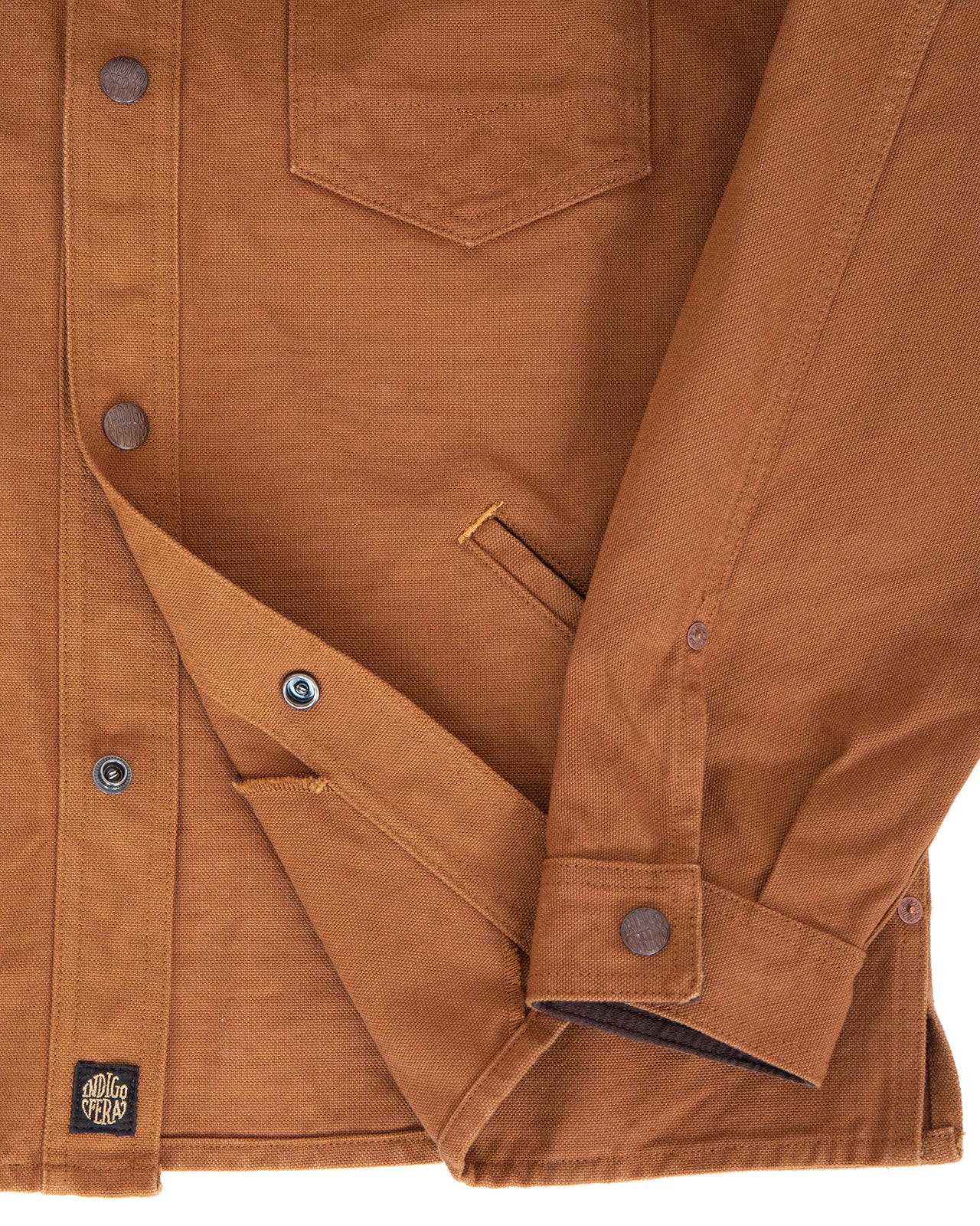 Indigofera Fargo Trucker Jacket, Smithson Canvas, 86 Terracotta - Image 4