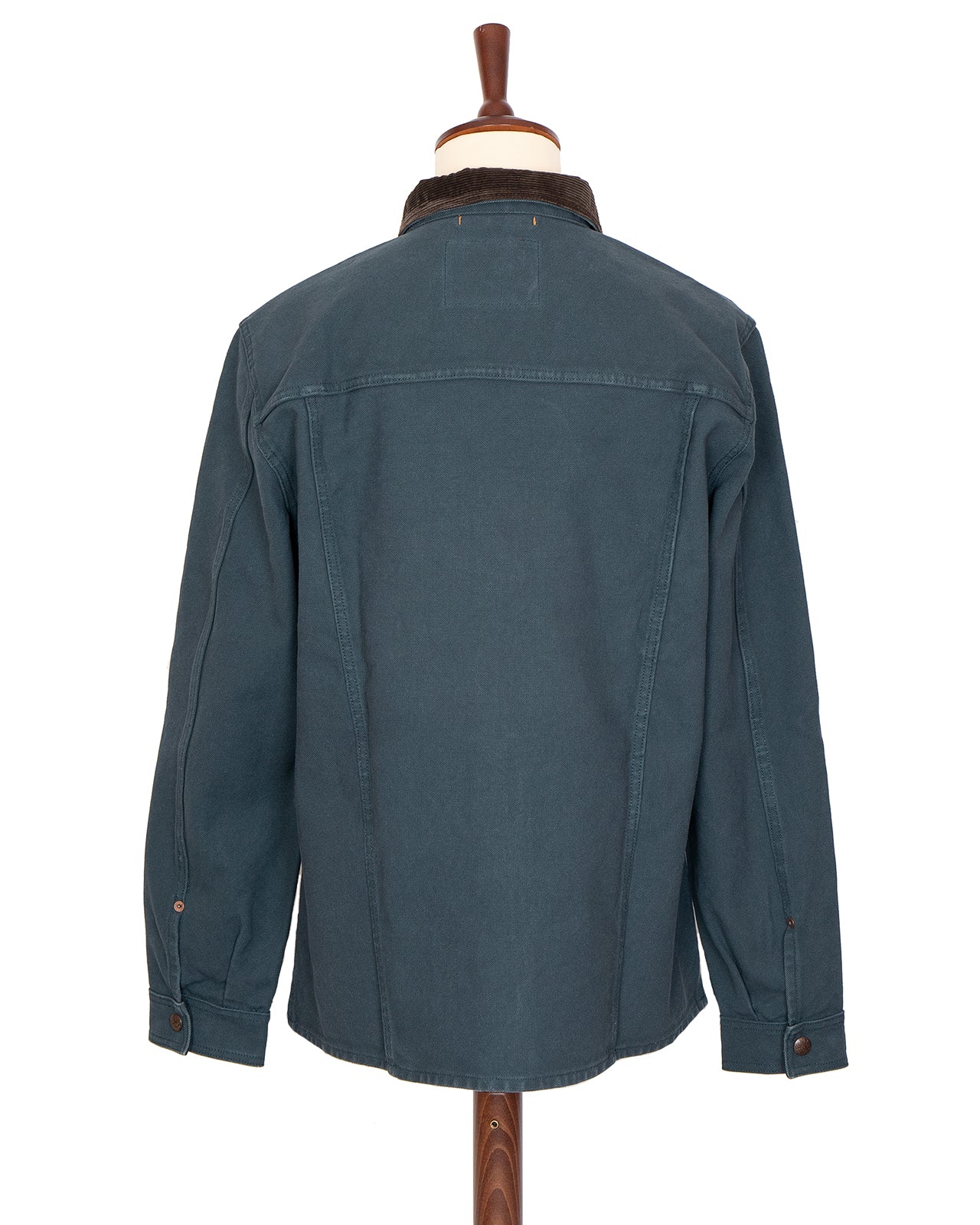 Indigofera Fargo Trucker Jacket, Smithson Canvas, Petrol - Image 4