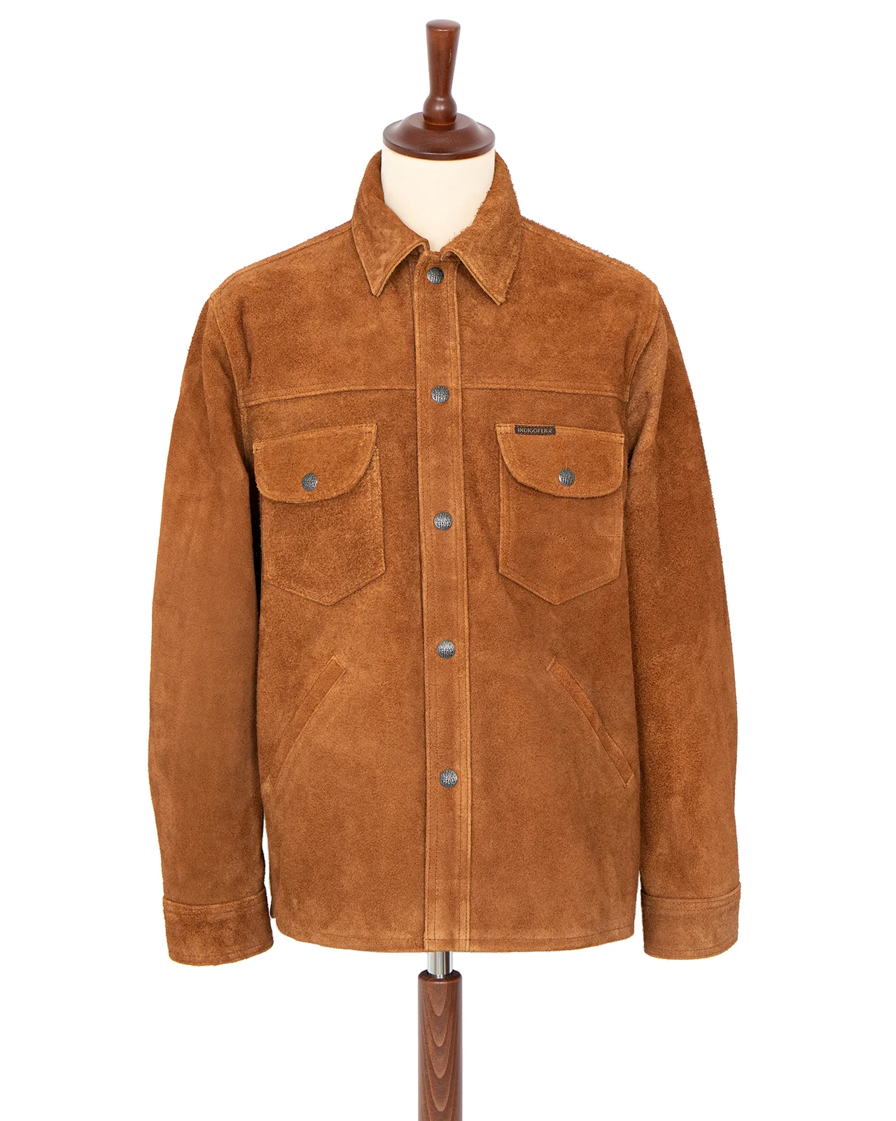 Indigofera Fargo Trucker Leather Jacket, Cognac Rough Out