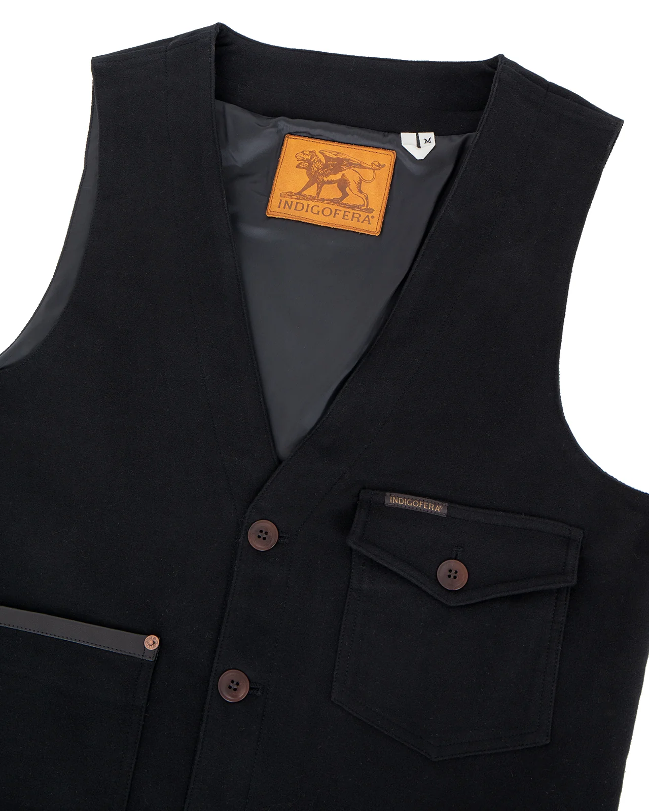 Indigofera Harrison Vest, Moleskin, Black - Image 4