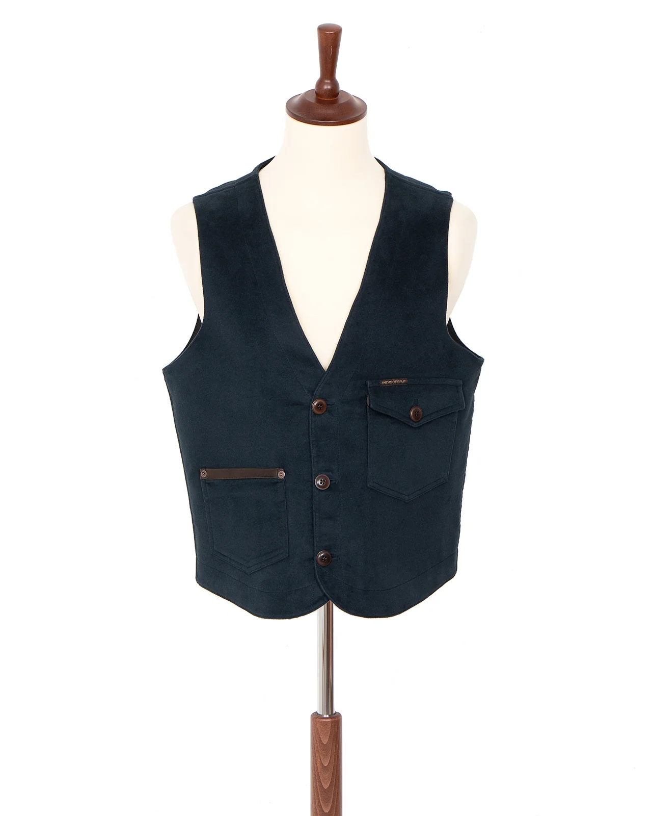 Indigofera Harrison Vest, Moleskin, Gunmetal