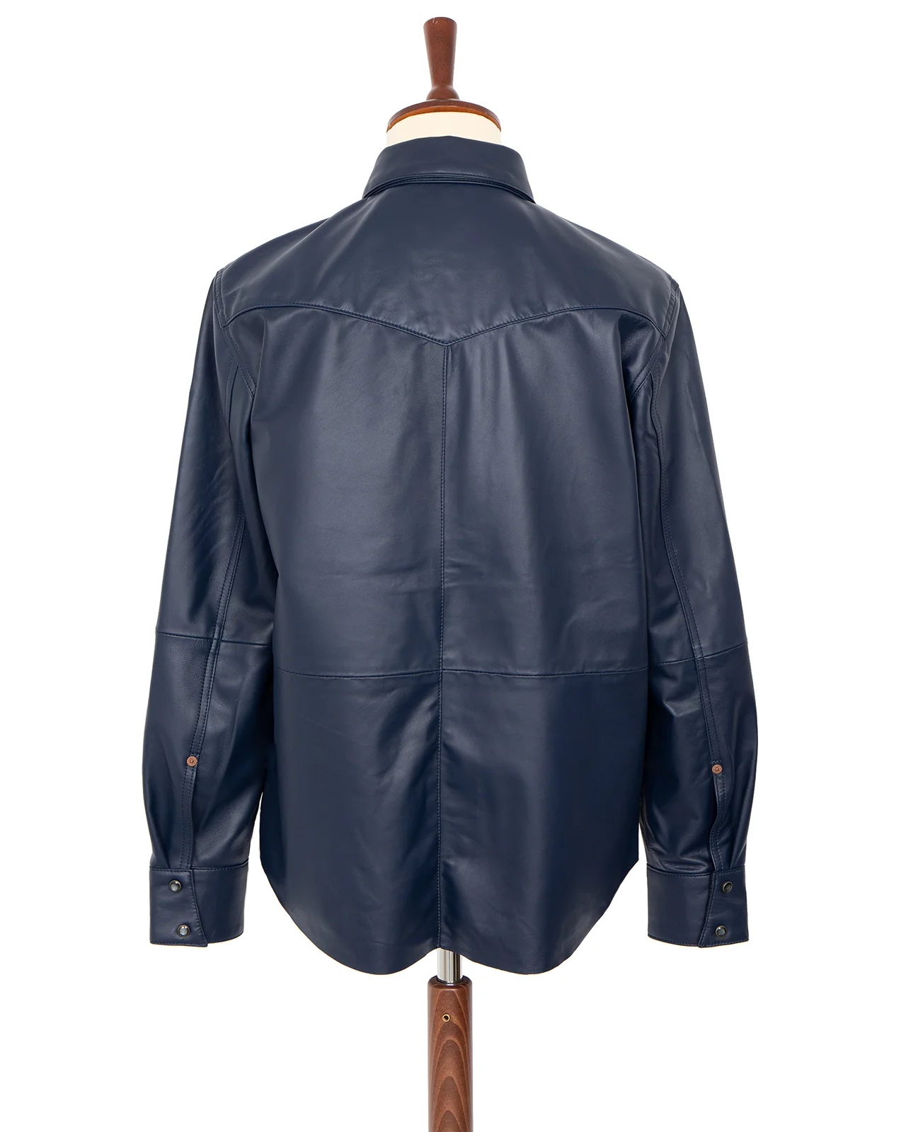 Indigofera Hawley Leather Shirt, Navy - Image 3