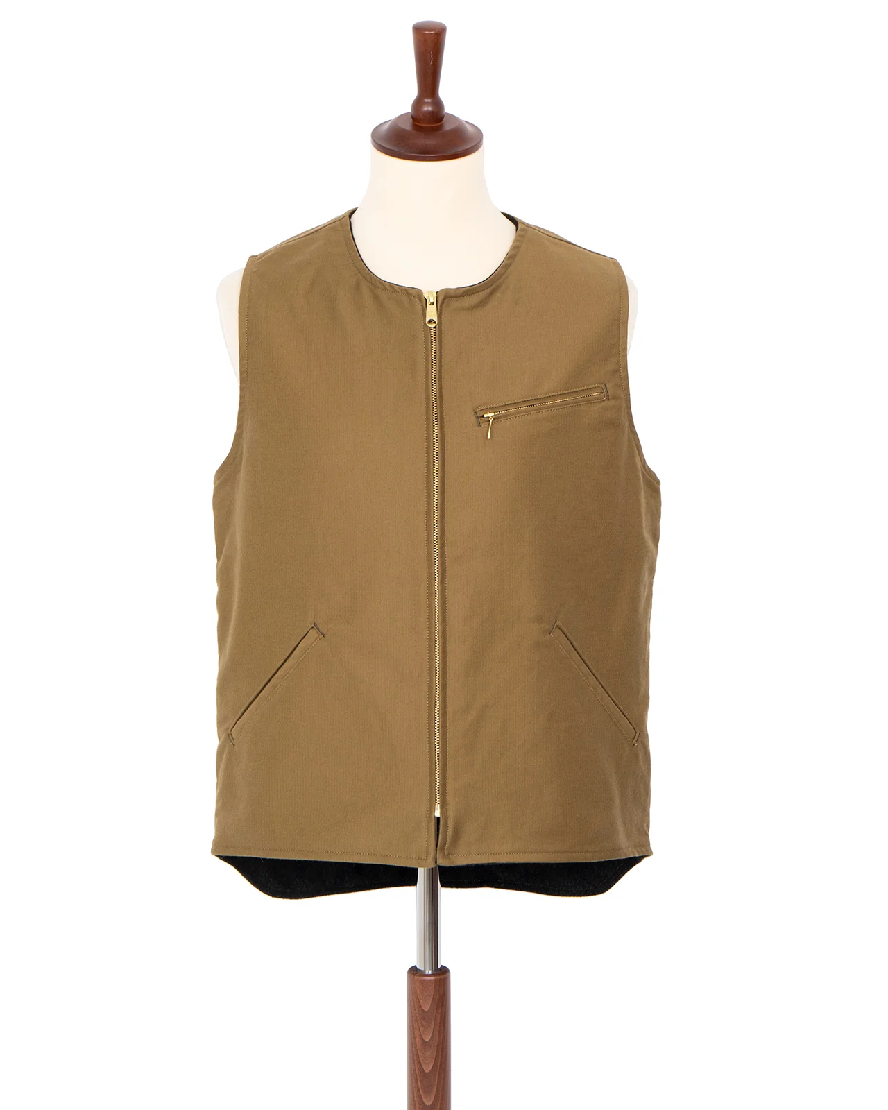 Indigofera Iconic Vest, Bedford Cord, Dark Beige