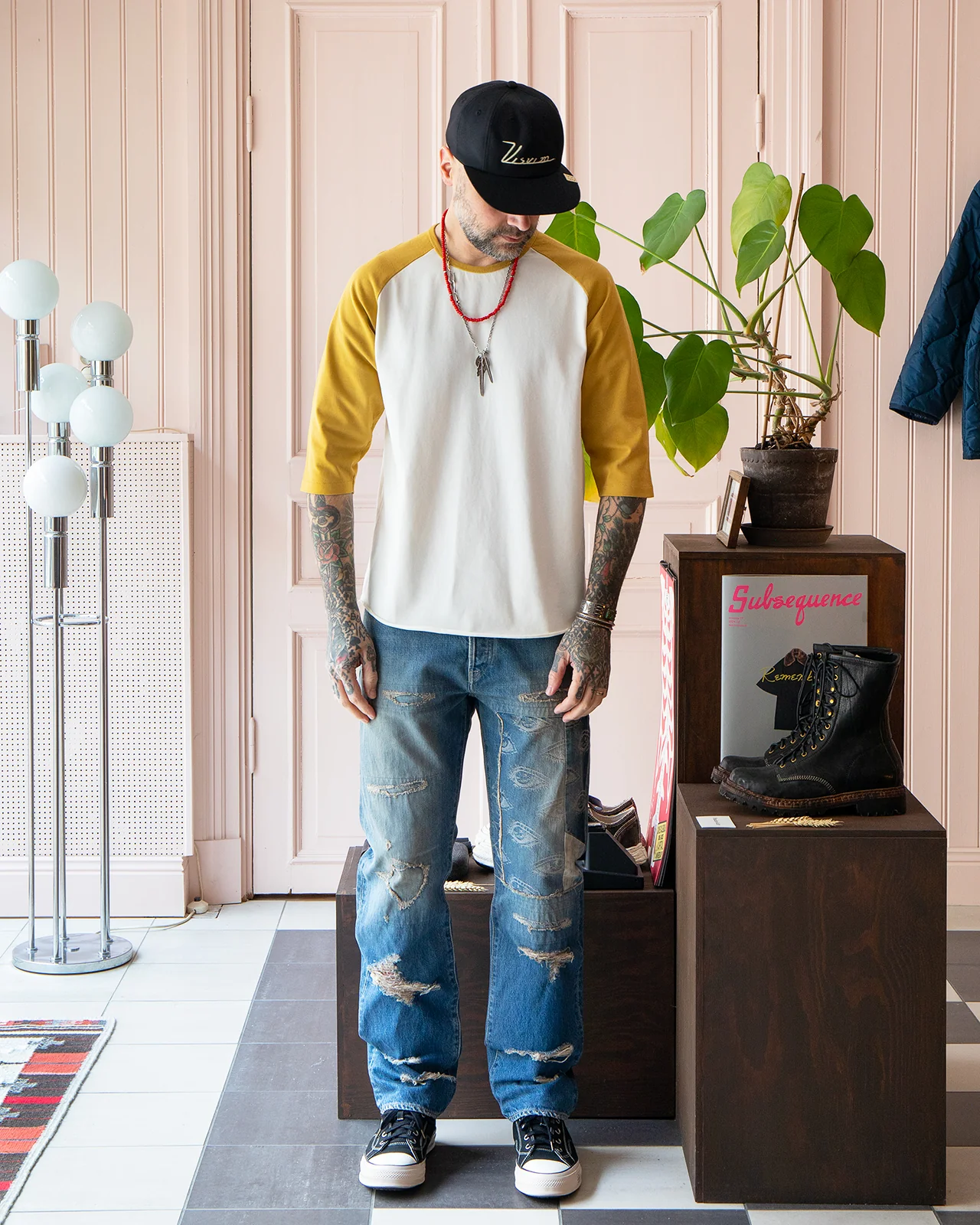 Indigofera Leon Raglan Sweater, Cocatoo / Burnish Gold - Image 2