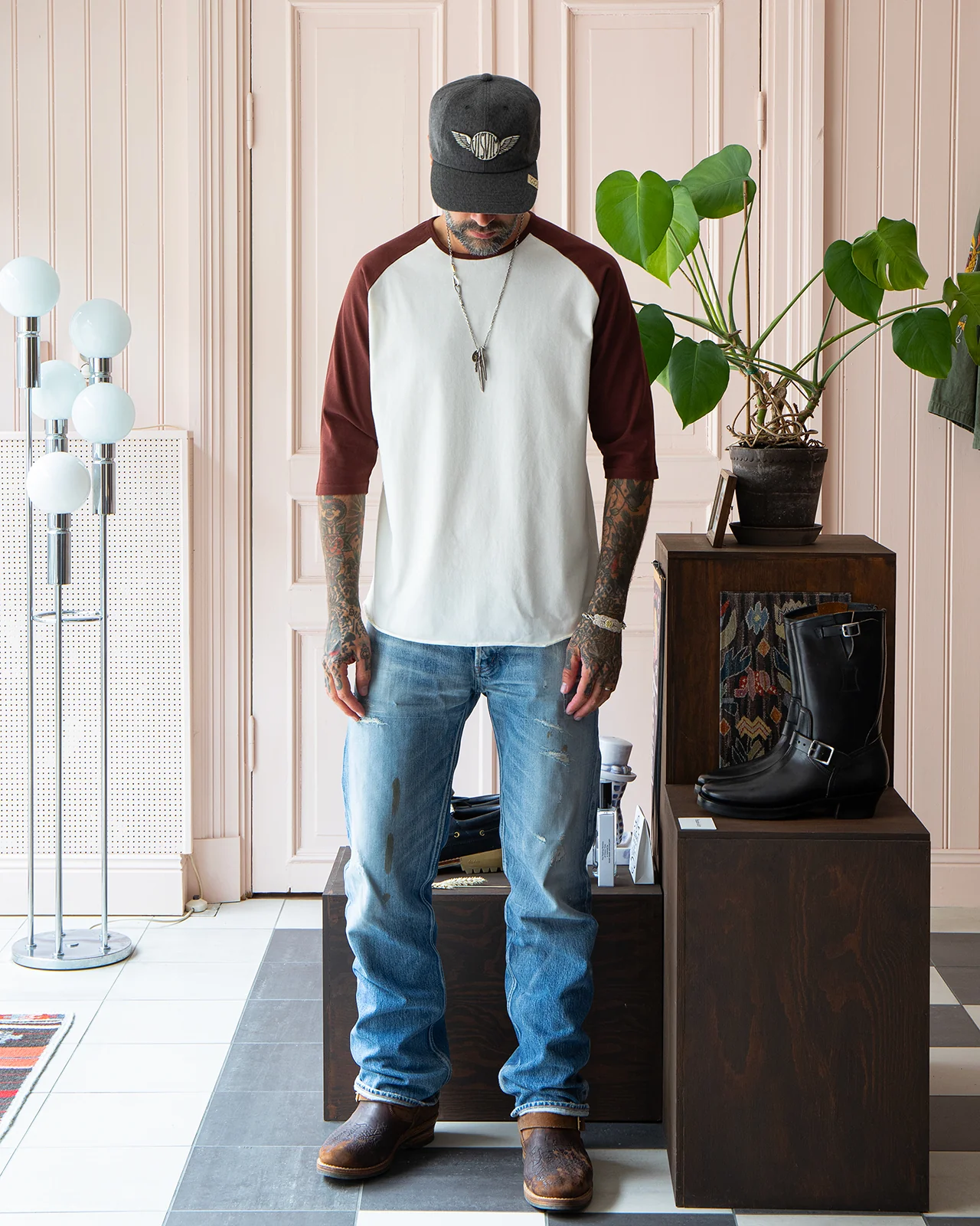 Indigofera Leon Raglan Sweater, Cocatoo / Sassafras - Image 2