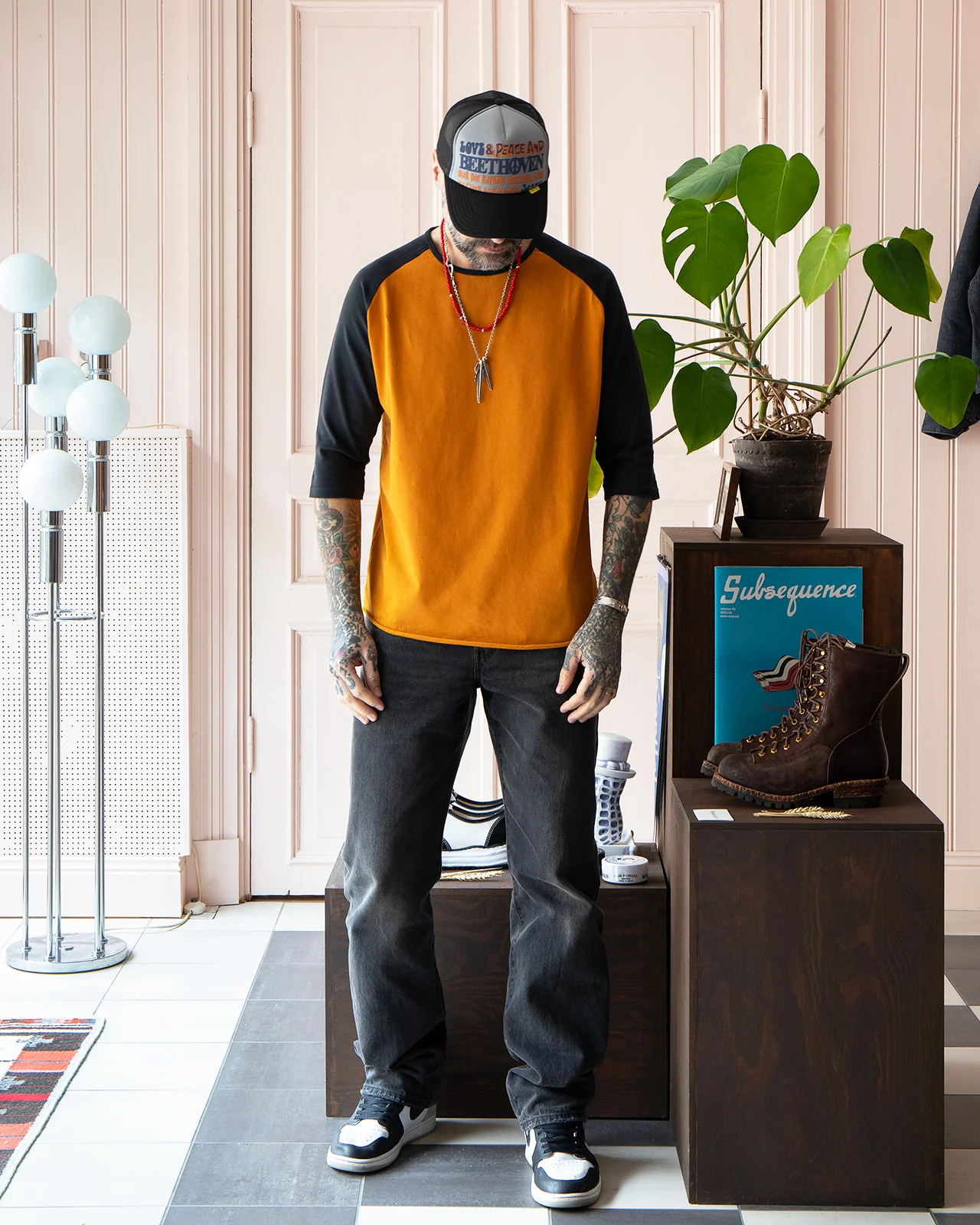 Indigofera Leon Raglan Sweater, Orange / Marshall - Image 2