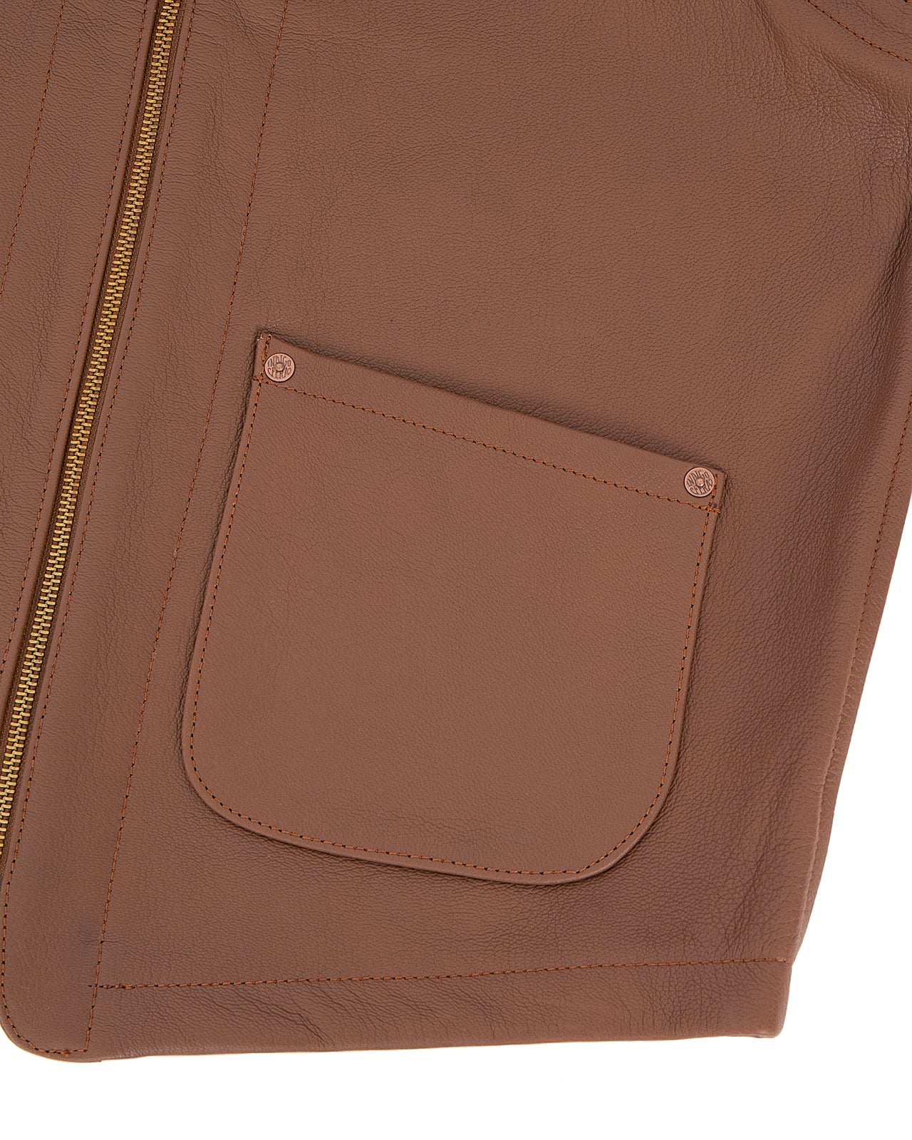 Indigofera Monroe Leather Vest, Cognac - Image 4