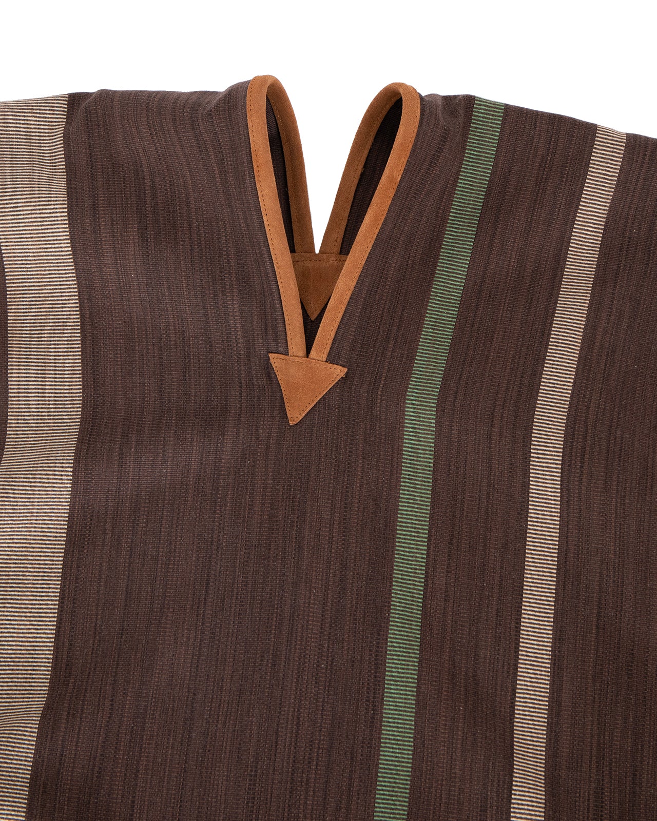 Indigofera Poncho, Cotton/Wool, Brown / Green - Image 2