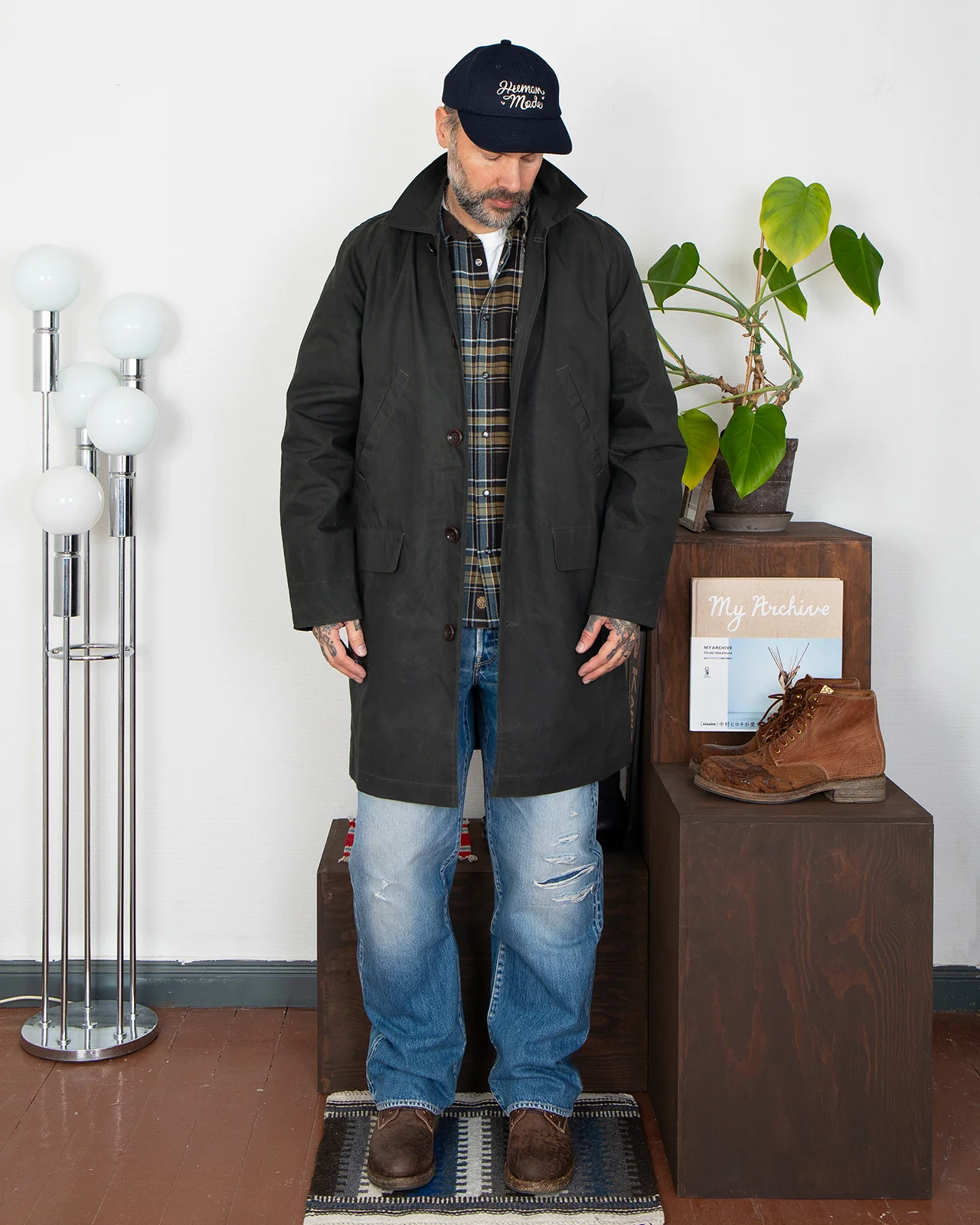 Indigofera Raven Coat, Coated Cotton Twill - Image 2