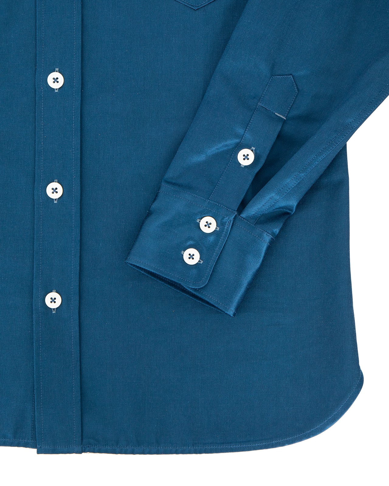Indigofera Reynolds Shirt, Cotton / Rayon Twill, Royal Blue - Image 3