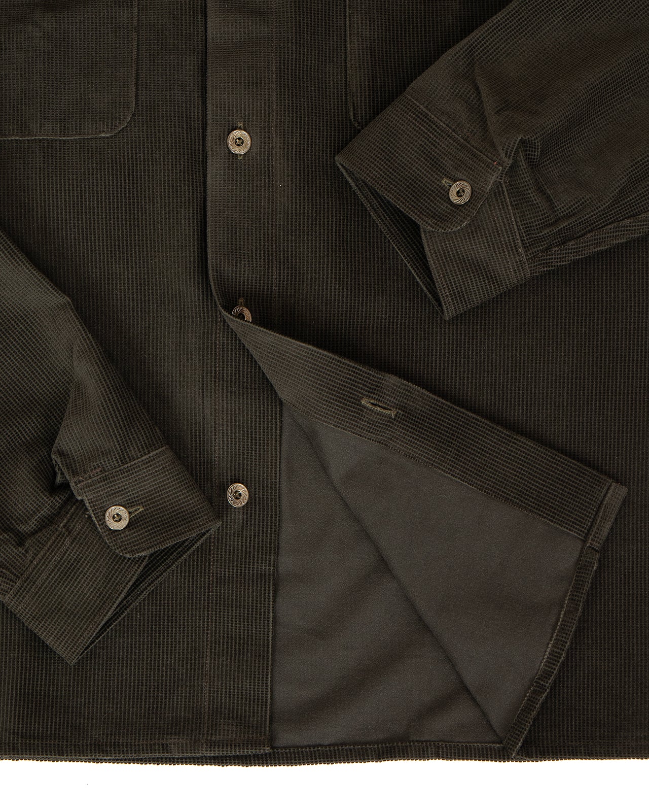 Indigofera Webster Shirt, Square Corduroy, Dark Green - Image 3