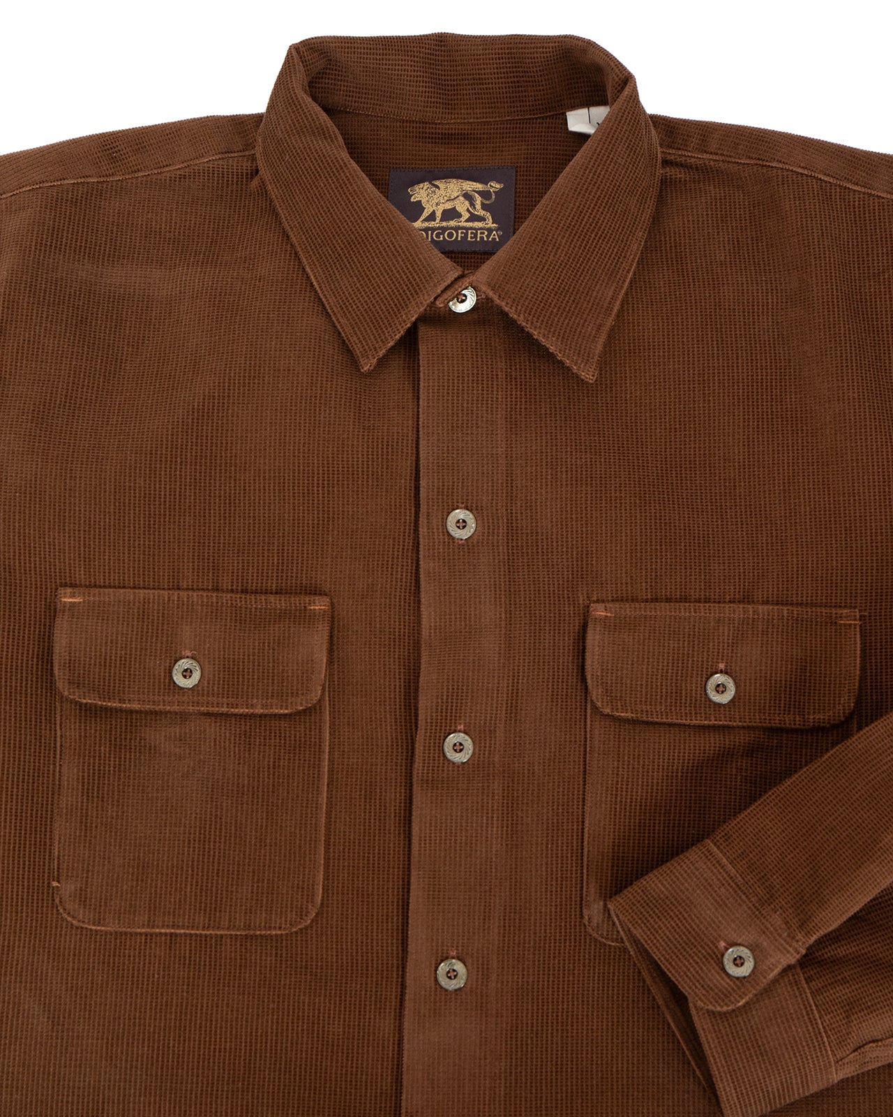 Indigofera Webster Shirt, Square Corduroy, Rust - Image 2