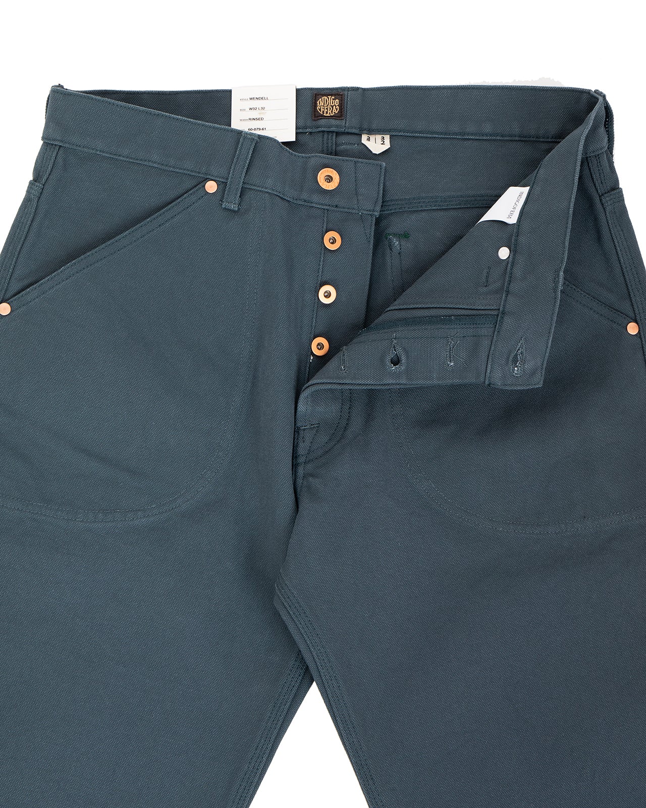 Indigofera Wendell Pants, Smithson Canvas, Petrol Rinse - Image 3