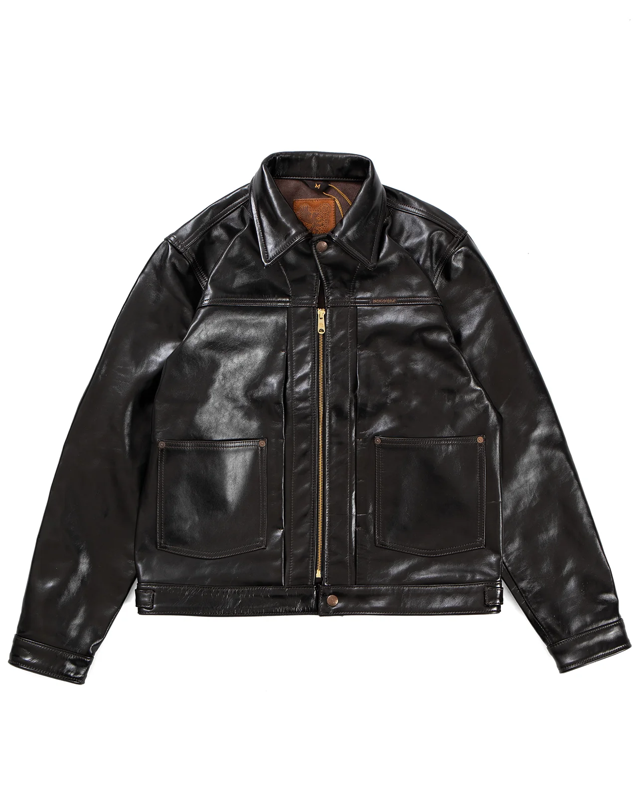 Indigofera Wibaux Leather Jacket, Blackish Brown