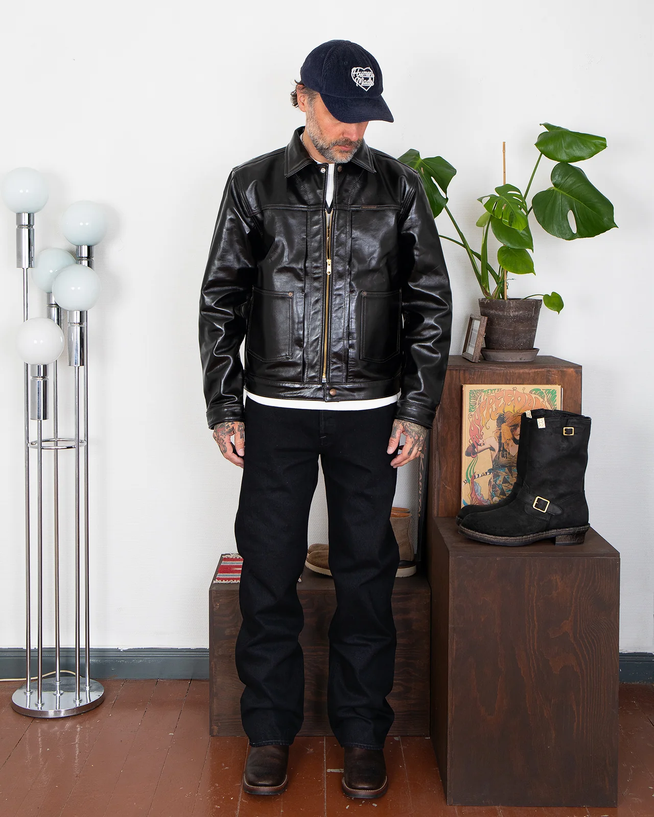 Indigofera Wibaux Leather Jacket, Blackish Brown - Image 2