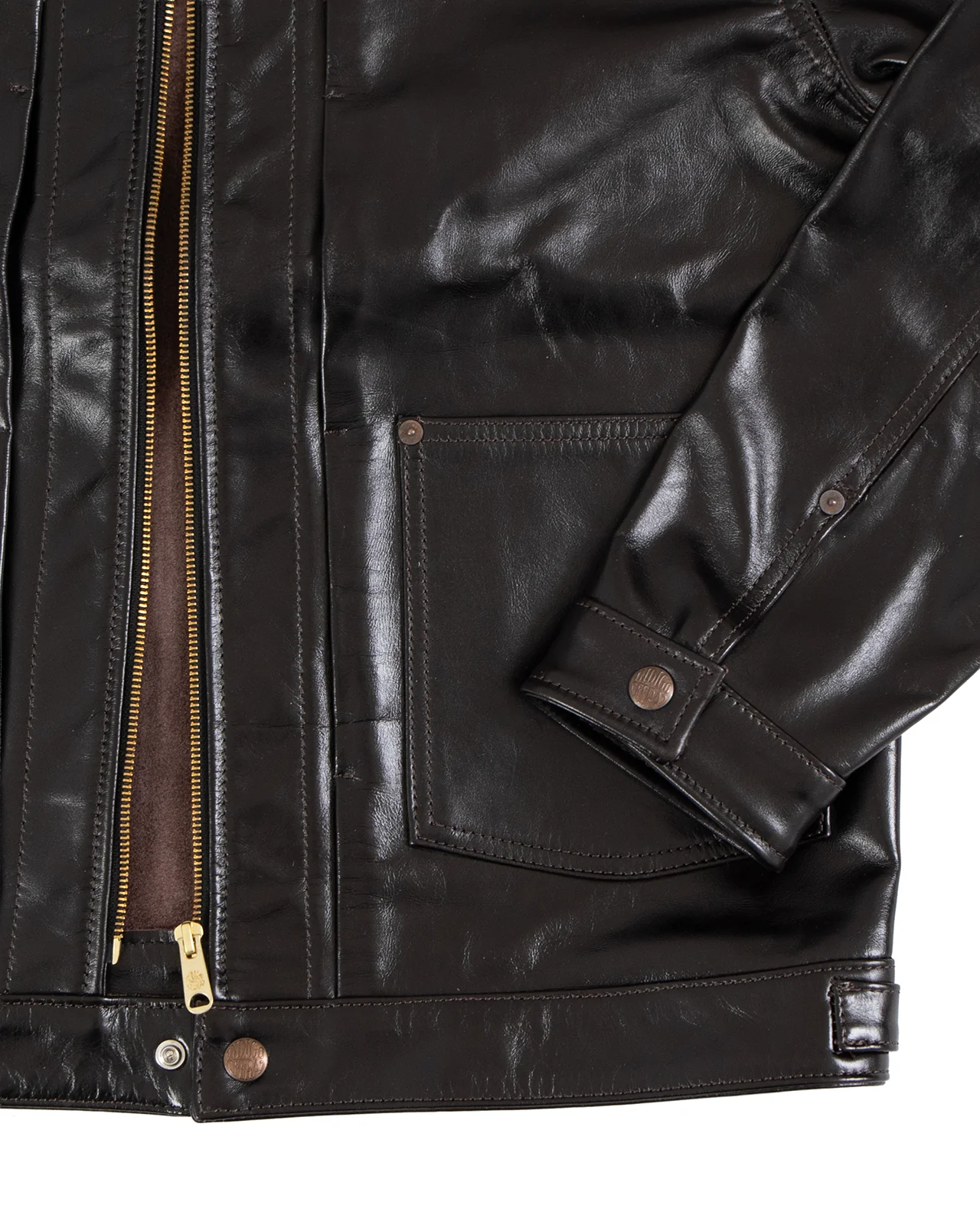 Indigofera Wibaux Leather Jacket, Blackish Brown - Image 4