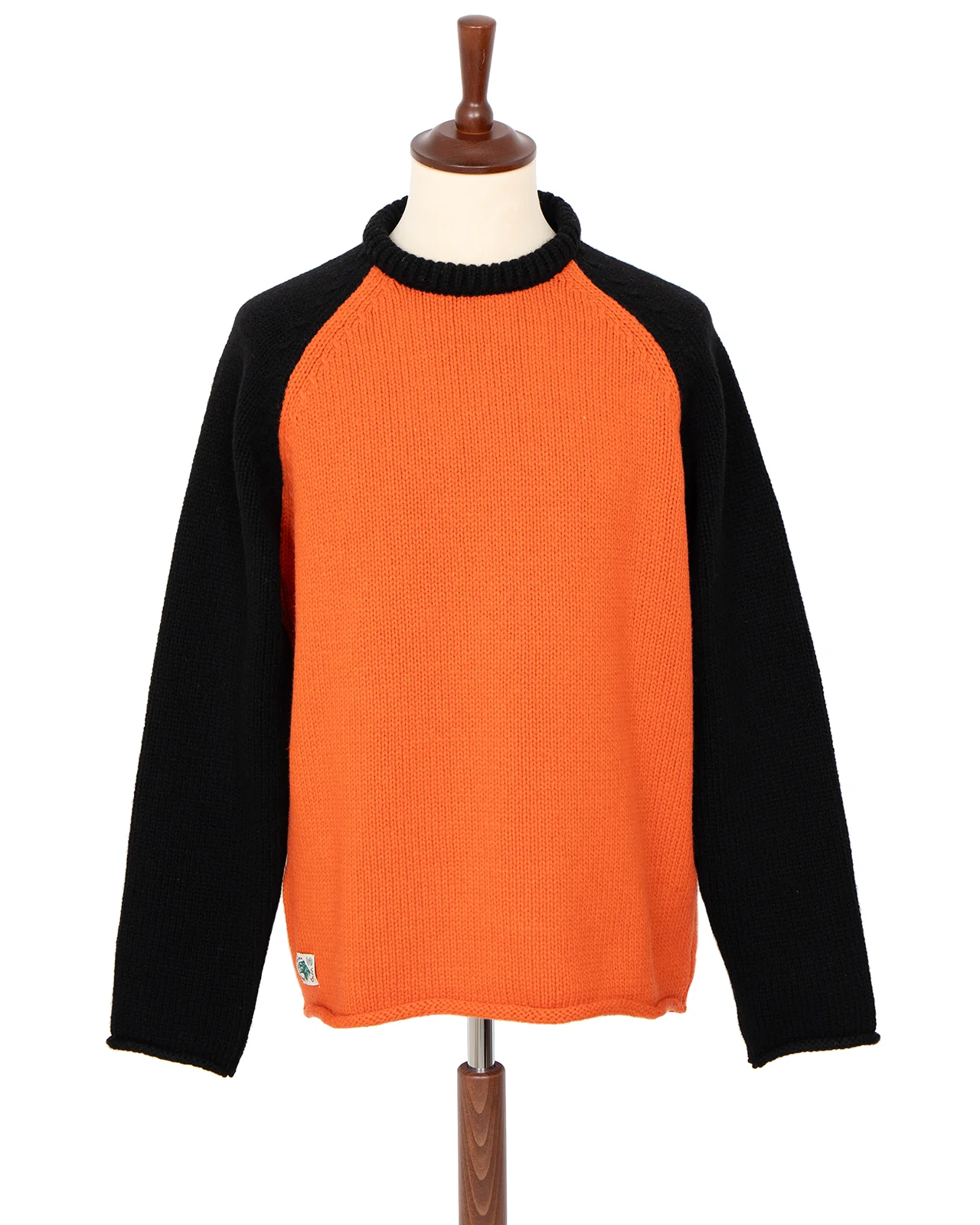 Indigofera Willow Wool Sweater, Orange / Black