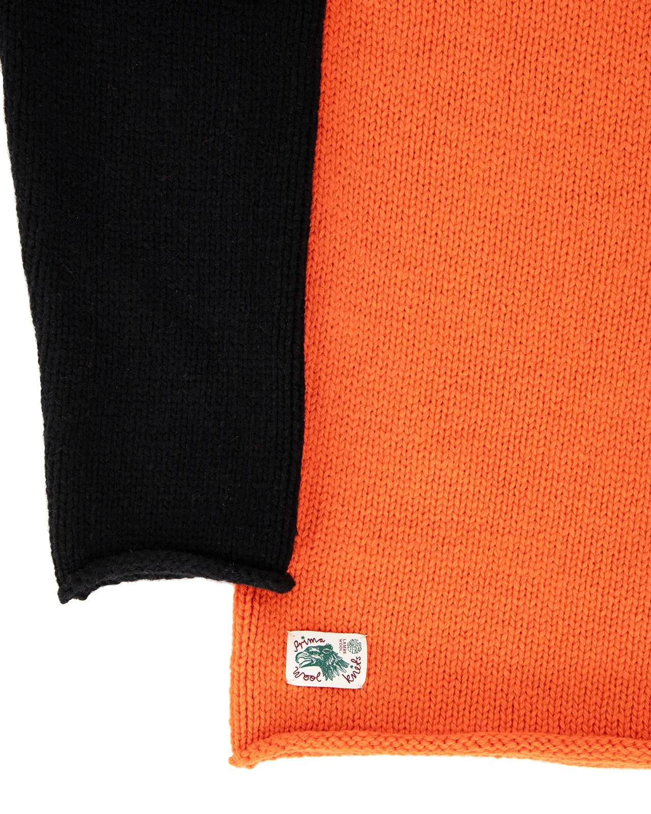 Indigofera Willow Wool Sweater, Orange / Black - Image 4