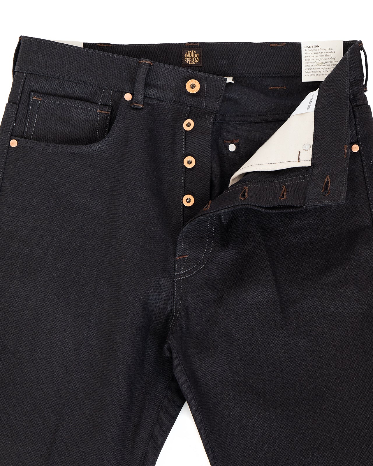 Indigofera Wyatt Jeans, Uneven Broken Twill, Black - Image 4