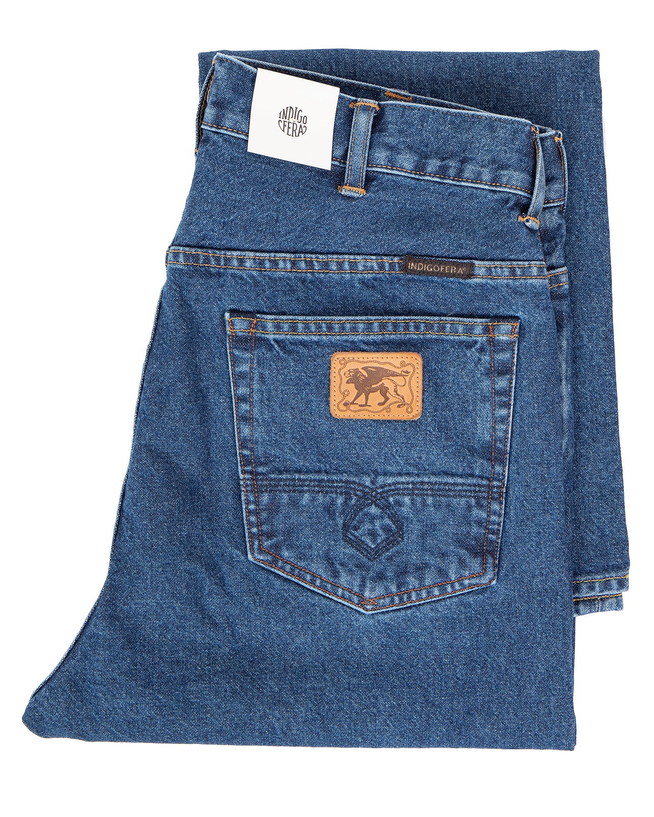 Indigofera Wyatt Jeans, Uneven Broken Twill, Double Wash - Image 5