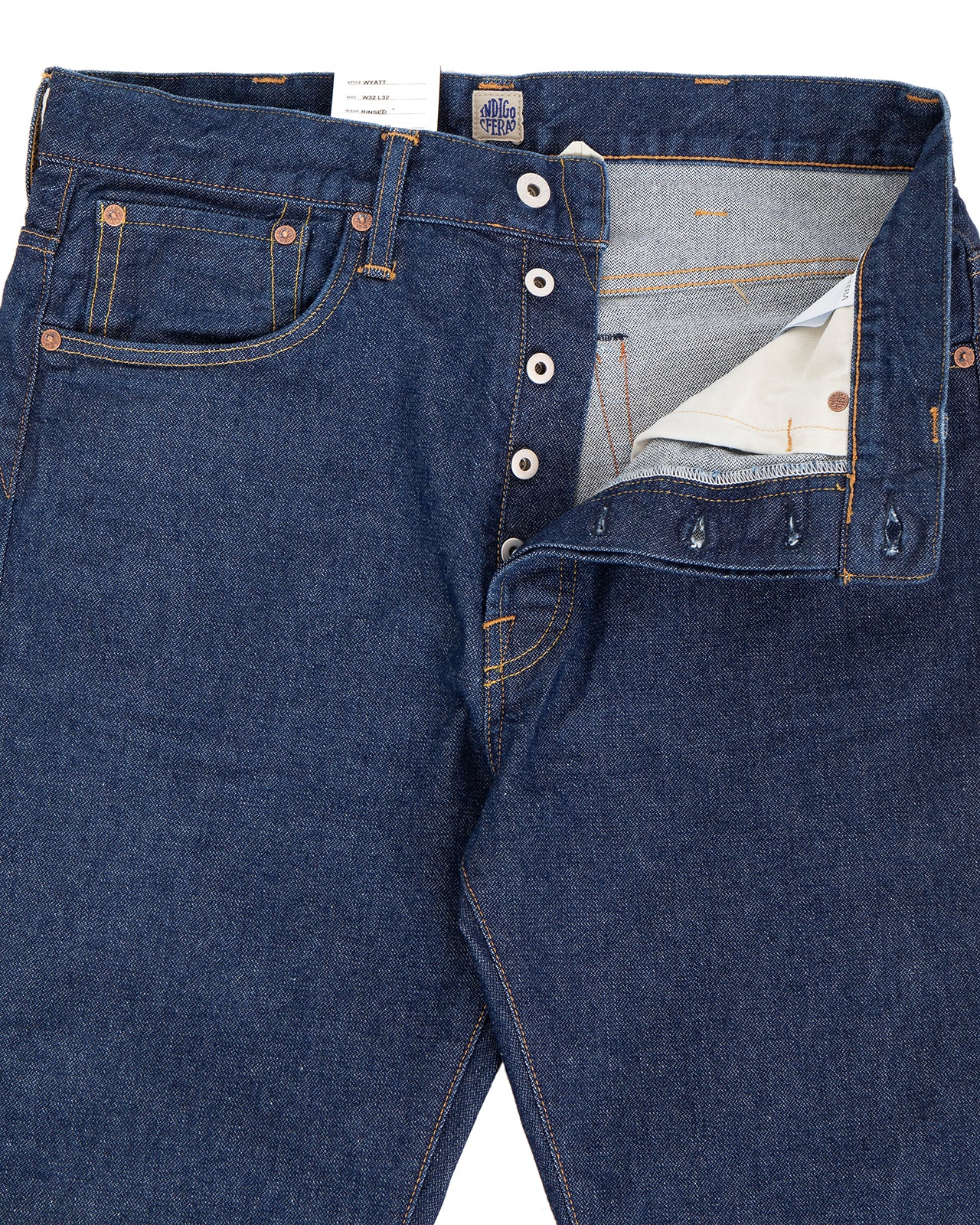 Indigofera Wyatt Jeans, Uneven Broken Twill Rinsed - Image 4