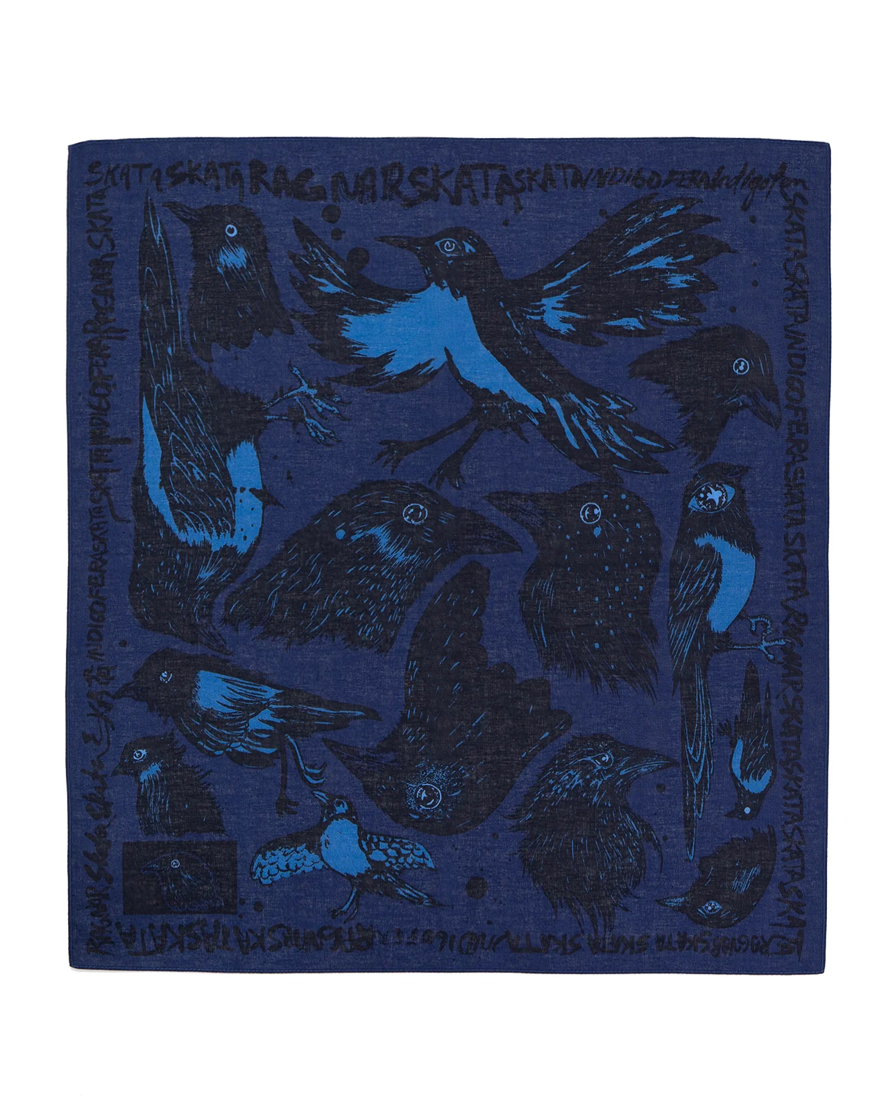 Indigofera x Ragnar Persson, The Devil's Bird Bandana, Blue / Black