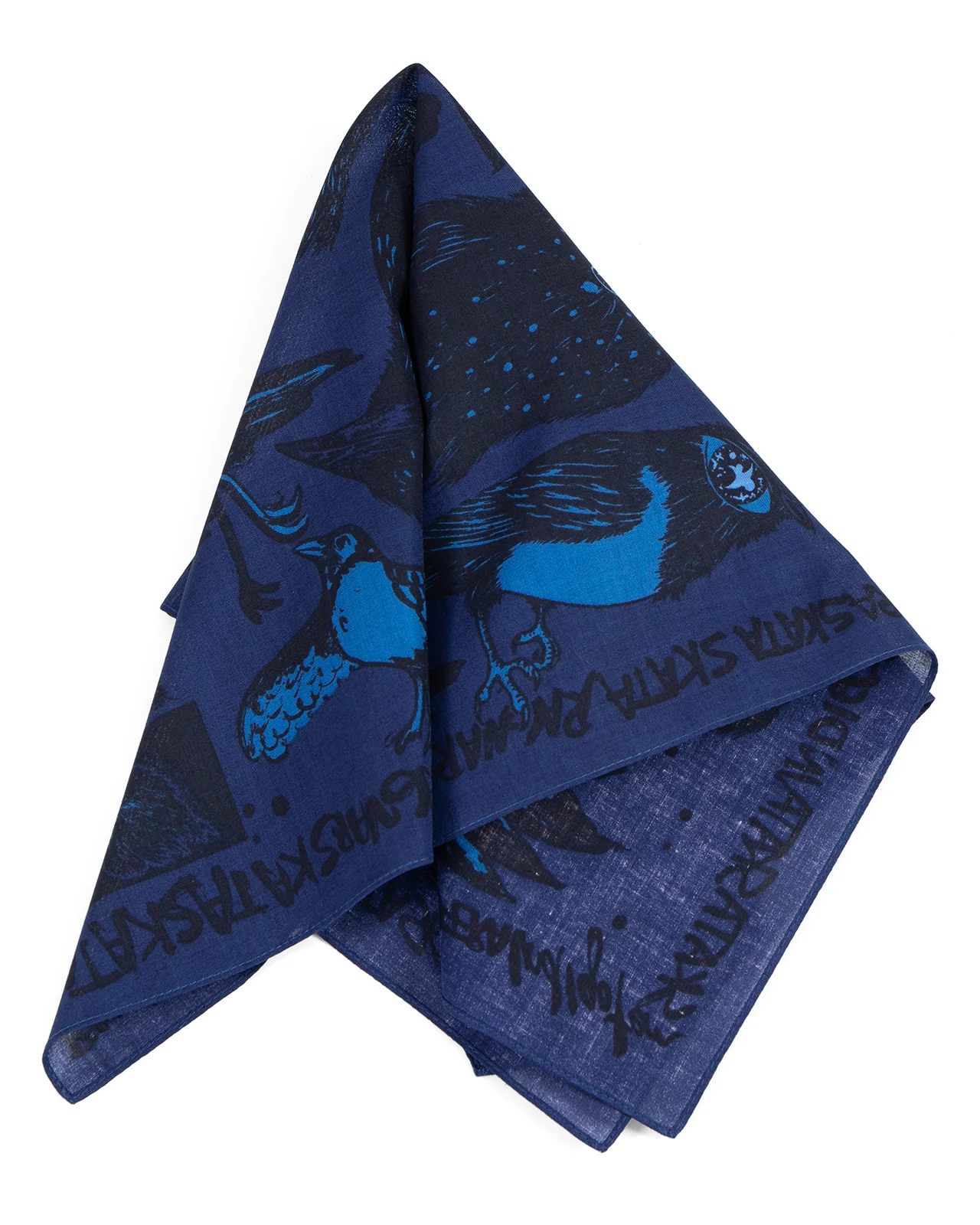 Indigofera x Ragnar Persson, The Devil's Bird Bandana, Blue / Black - Image 2