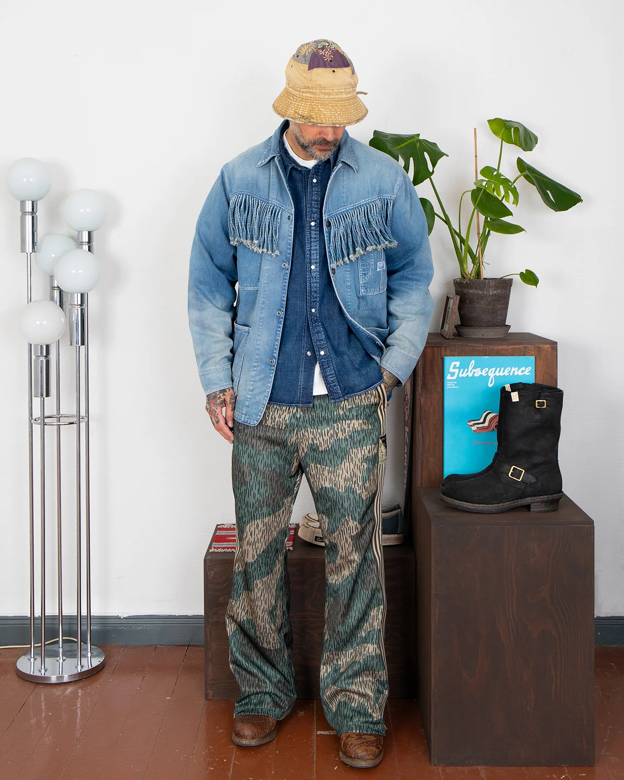 Kapital 11.5oz Denim Fringe Coverall - Image 6
