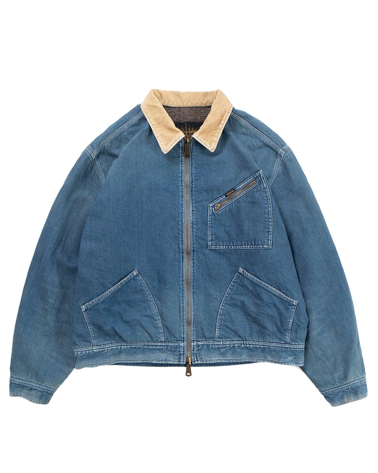 Kapital 11.5oz Denim Lining Reversible Zip Up Work Jacket (VIRGIN MARY)