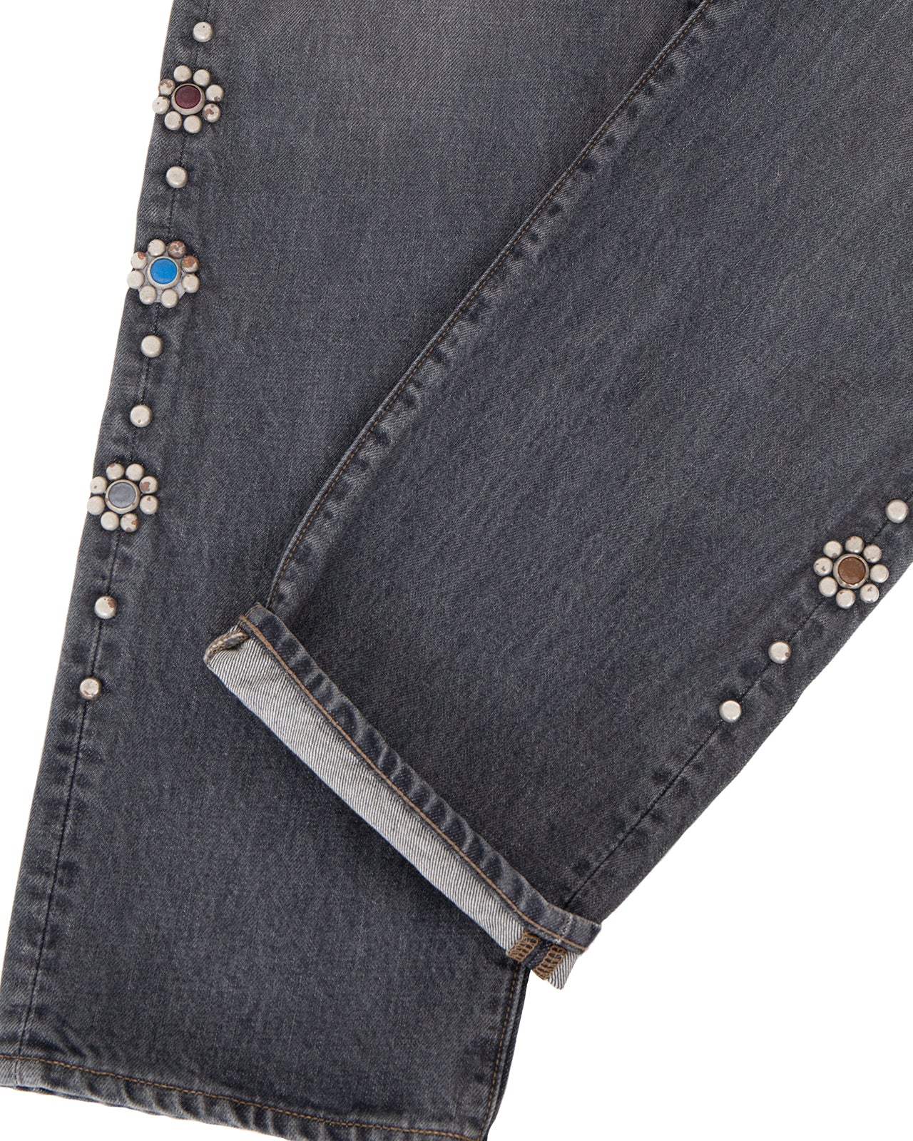 Kapital 14oz Black Denim 5P Monkey Cisco, Studs - Image 5