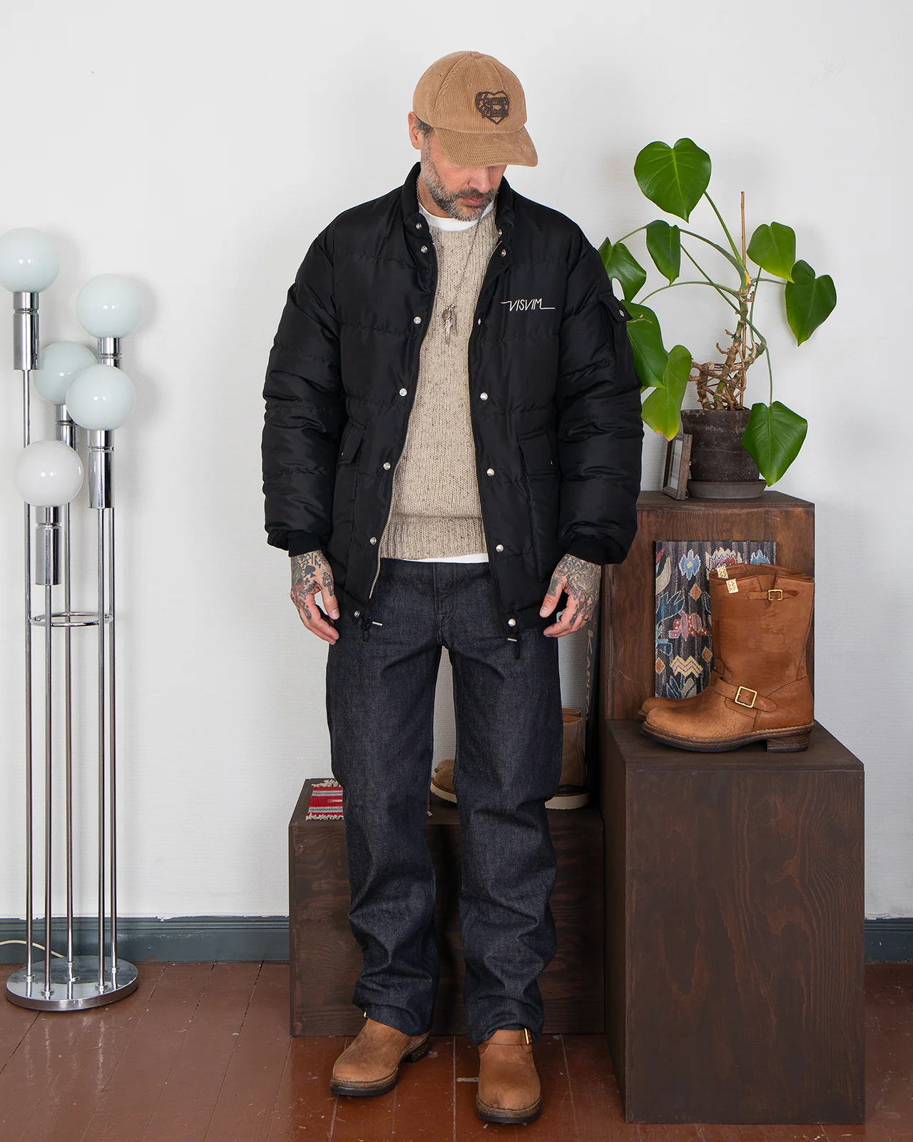 Kapital 14oz Black Denim 5P Monkey TH, ZIP Version - Image 2