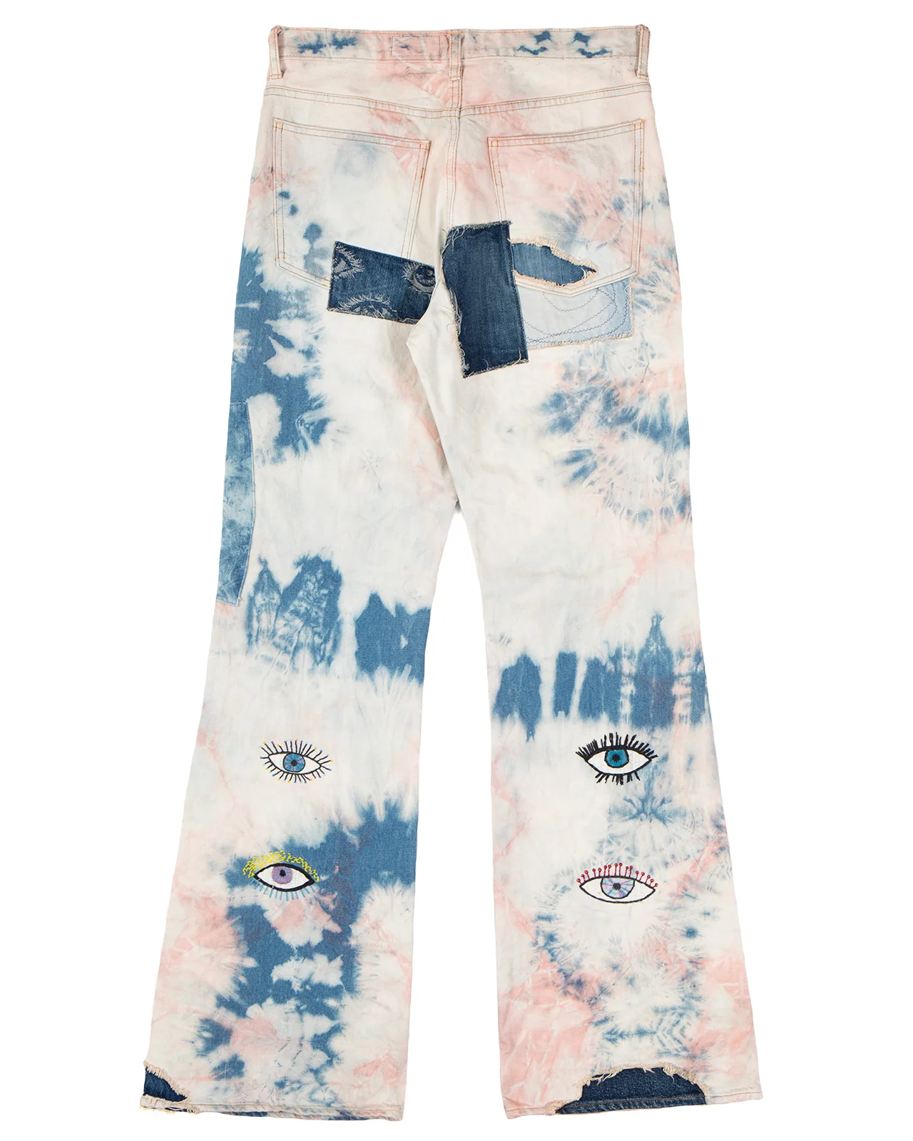 Kapital 14oz Denim 5P Die-Dye RAT-Flare Pants, Crazy Dixie Remake - Image 3