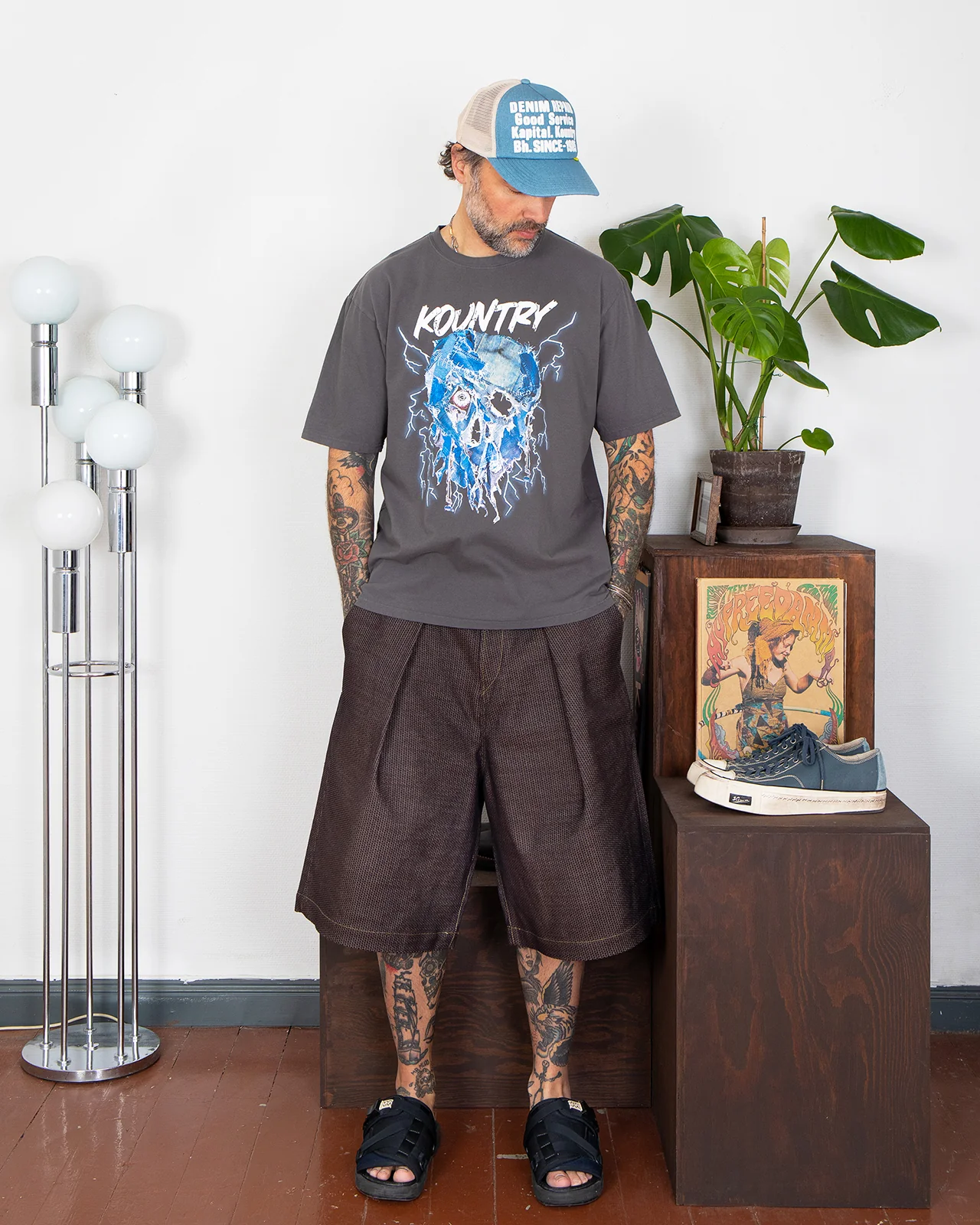 Kapital 20/-Jersey Crew T (Denim Face) - Image 2