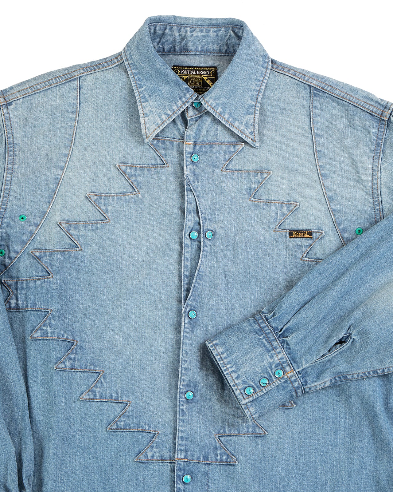 Kapital 8oz Denim Thunderbird Husky Western Shirt - Image 3