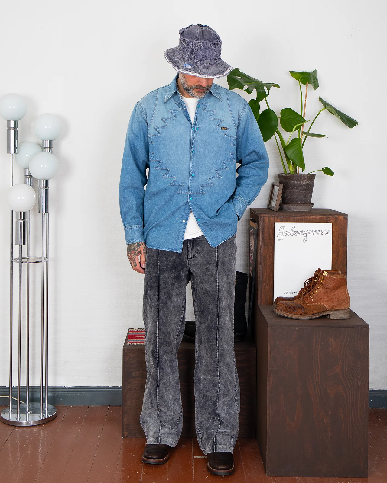Kapital 8oz Denim Thunderbird Husky Western Shirt - Image 6