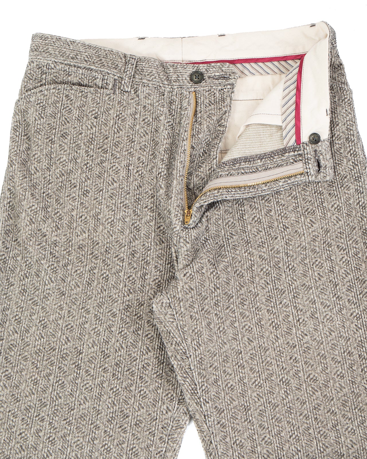 Kapital 8W Corduroy Dawson-Stripe Frisko Flare Pants, Grey - Image 4